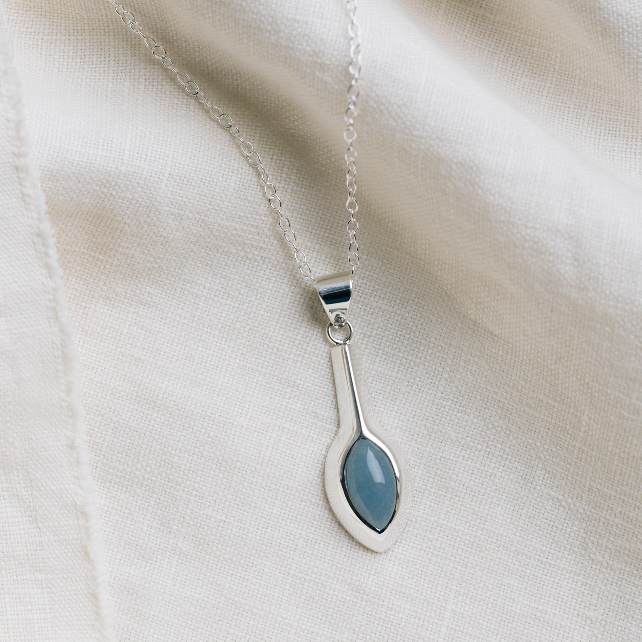Celestial Silver Marquise Pendant Necklace - Ten Thousand Villages