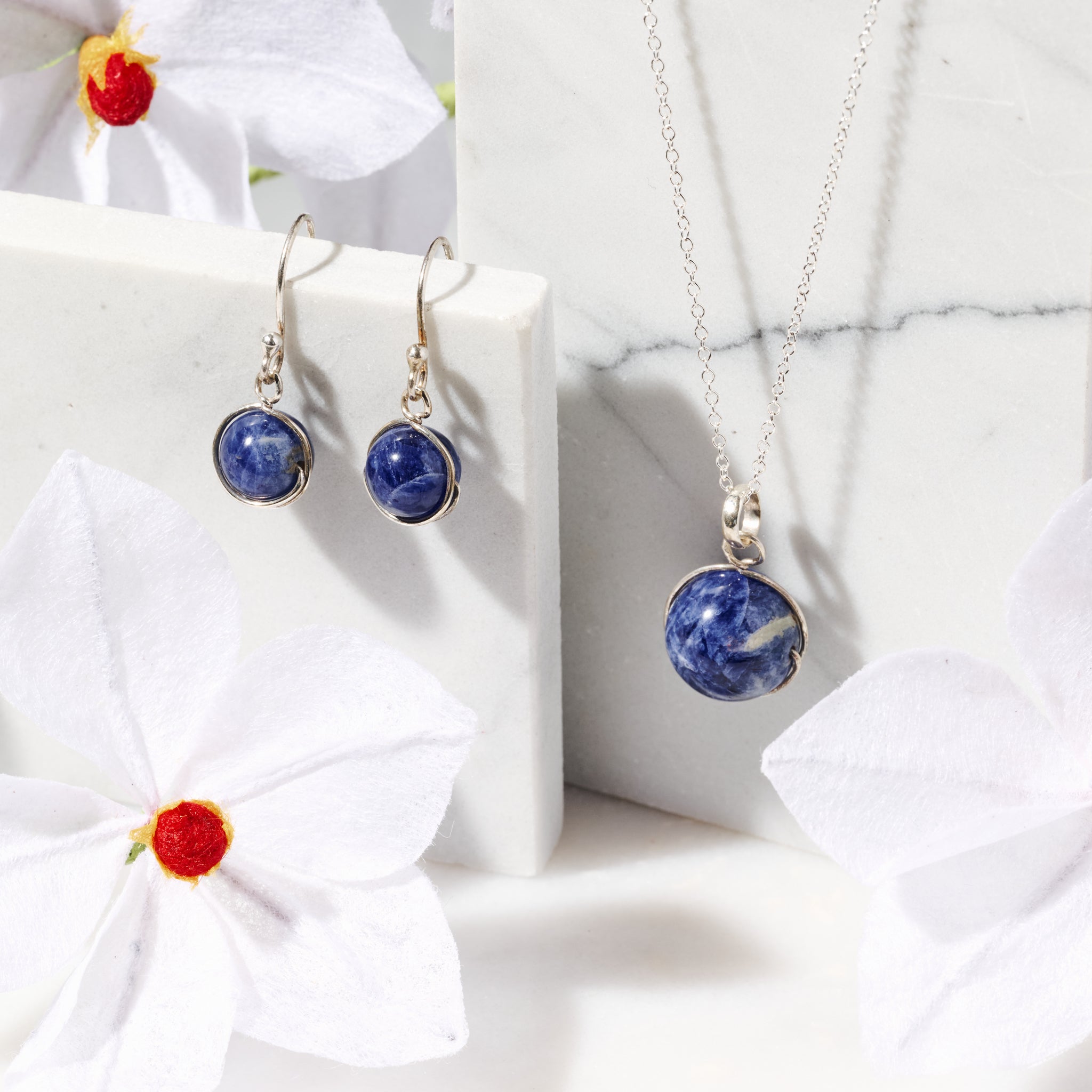 Khasi Kay Sterling Silver Sodalite Earrings