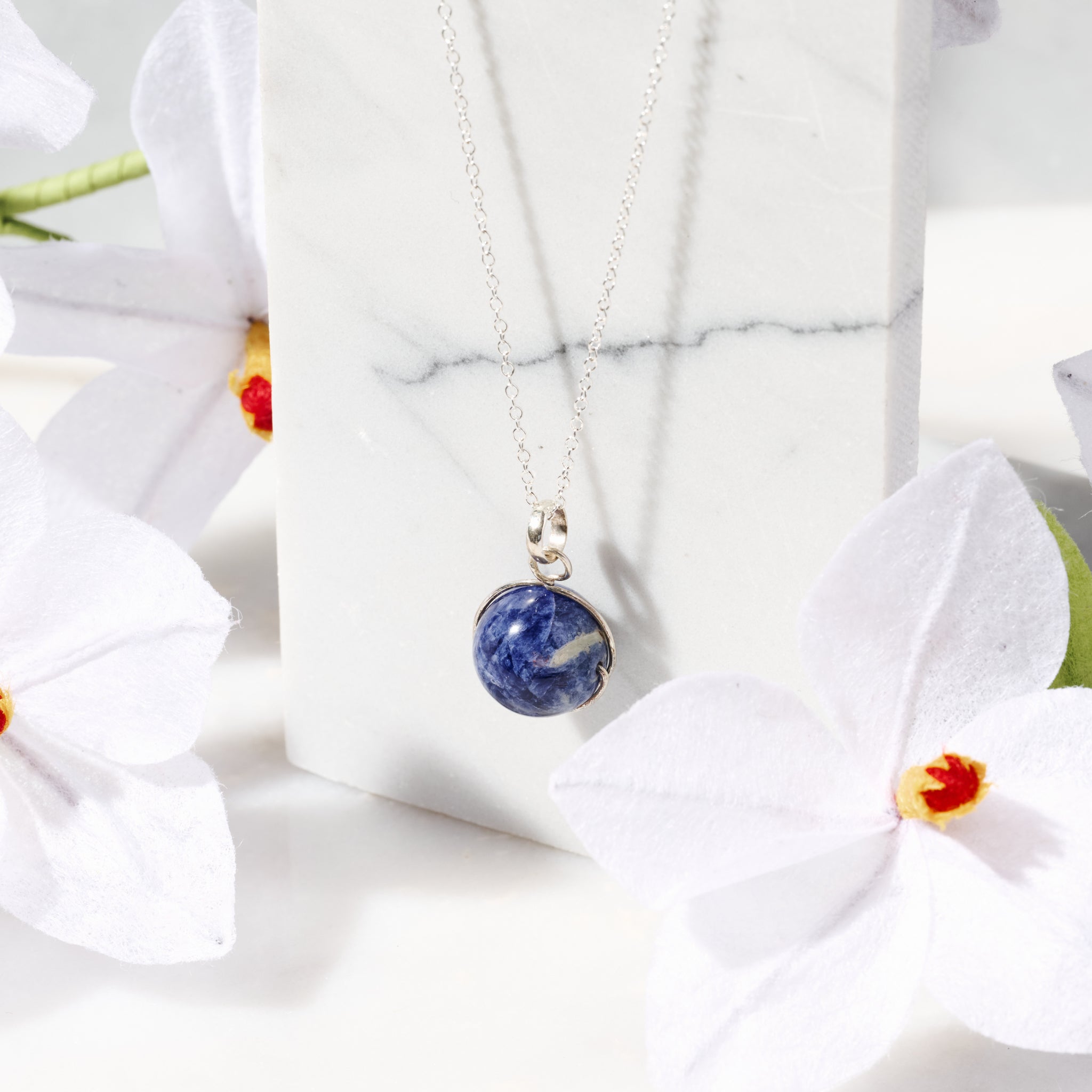 Khasi Kay Sterling Silver Sodalite Necklace – Ten Thousand Villages