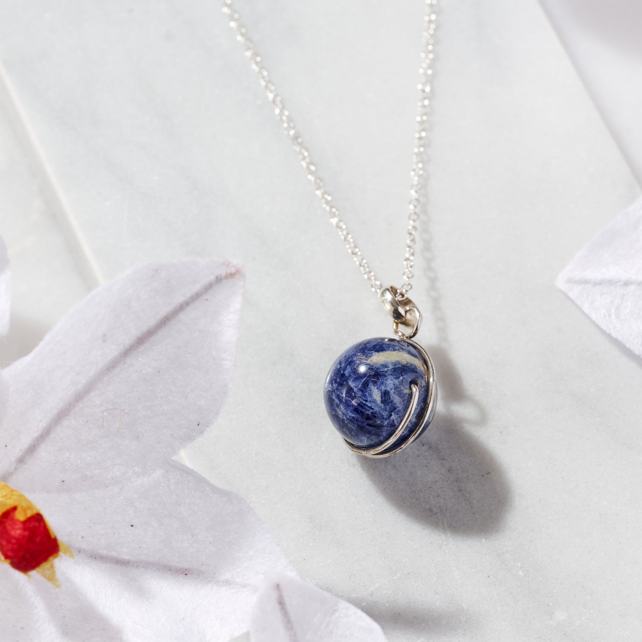 Khasi Kay Sterling Silver Sodalite Necklace