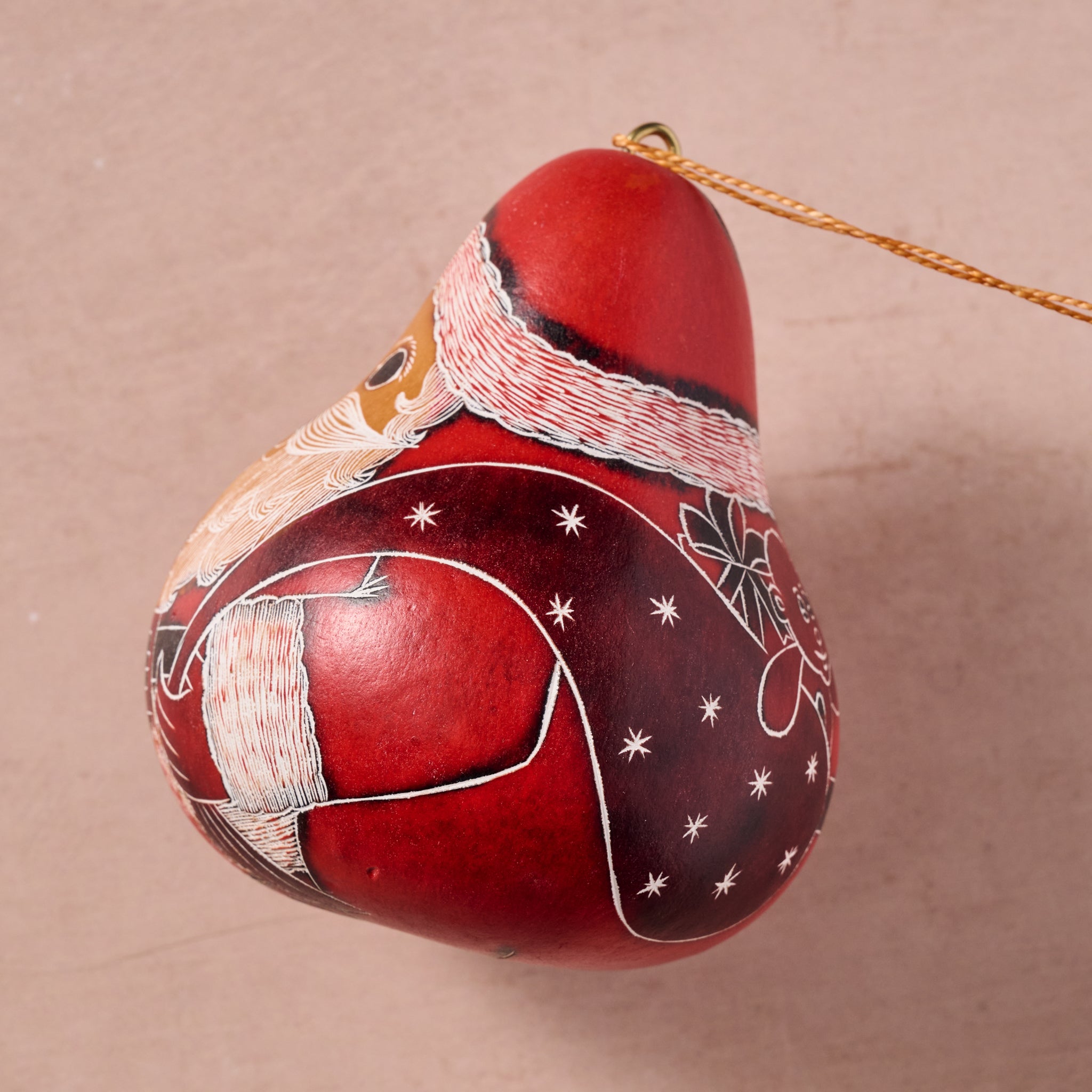 Santa Gourd Ornament