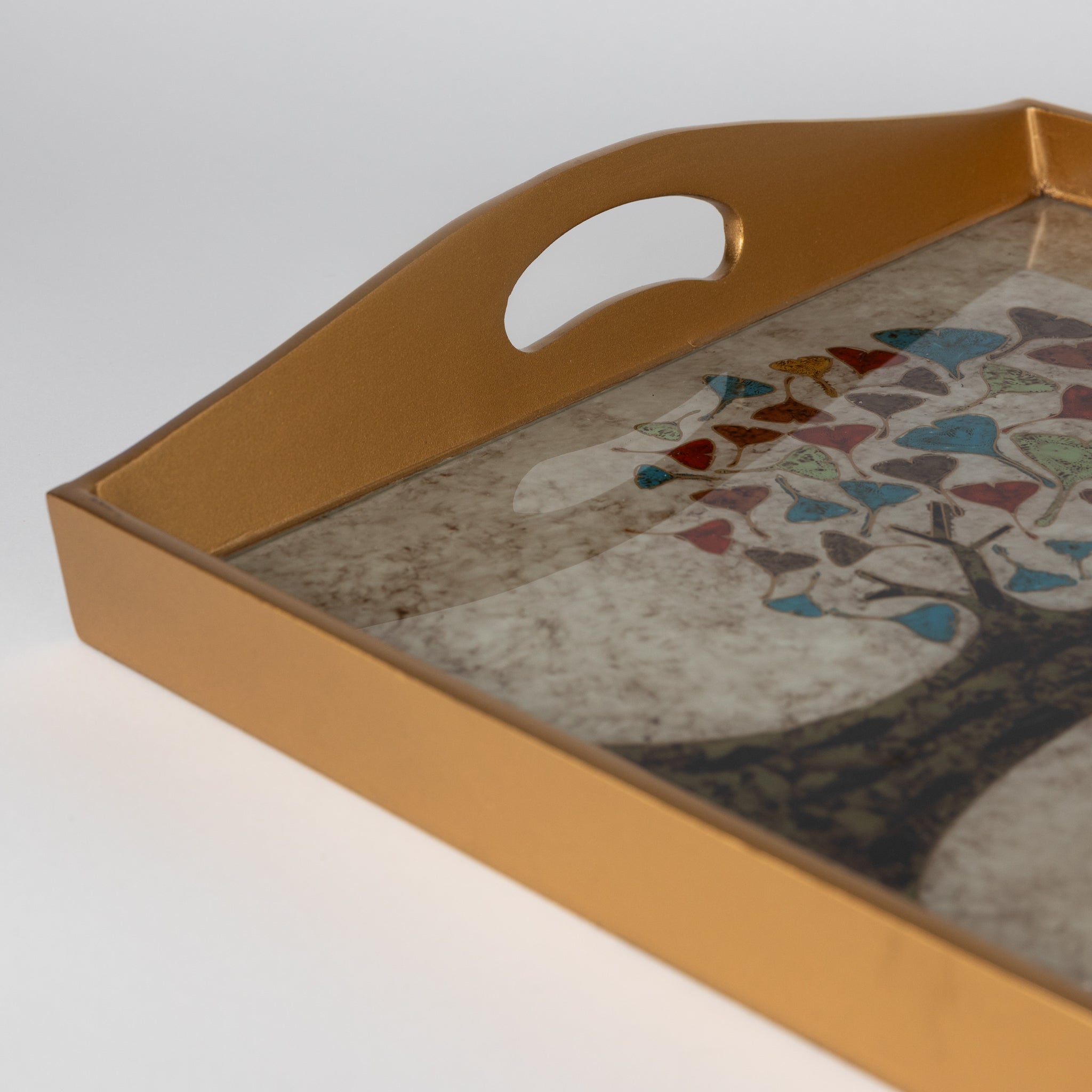 Ginkgo Tree Reverse Painted Tray - Ten Thousand Villages