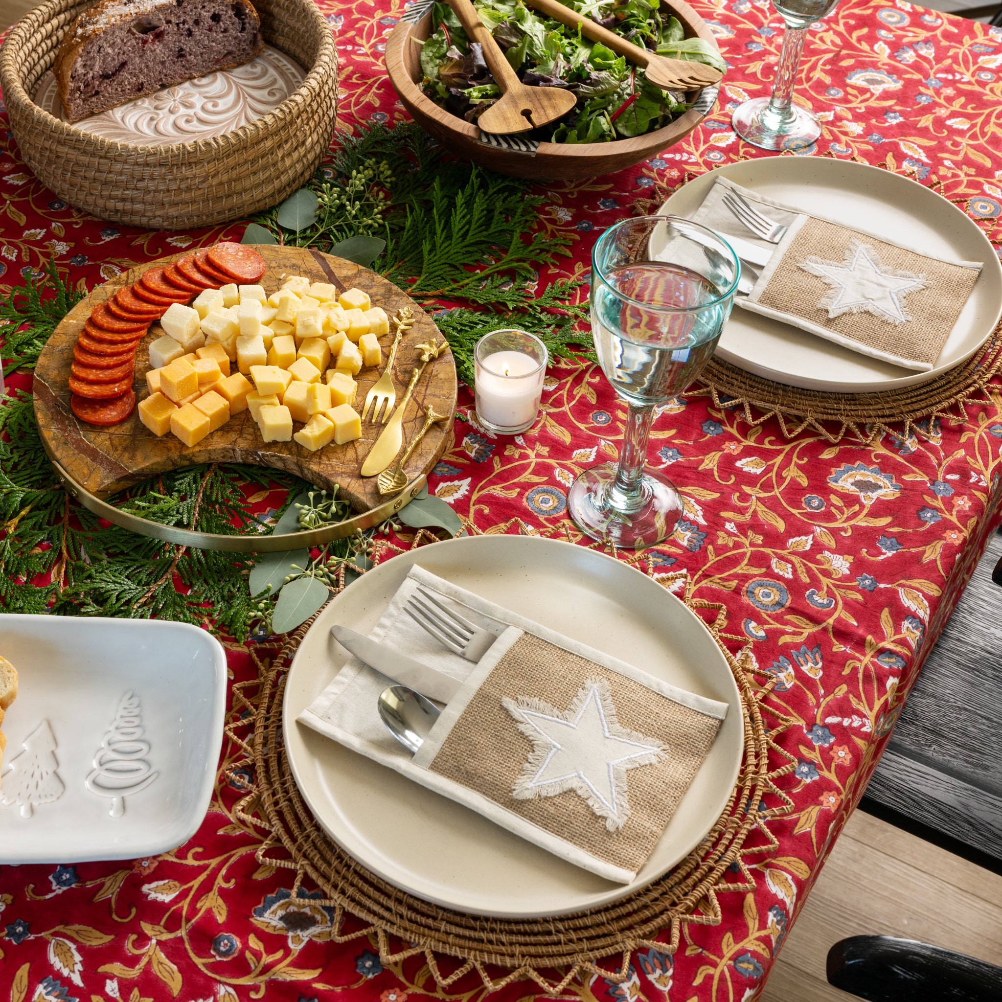 Floral Blooms Red Tablecloth - Ten Thousand Villages