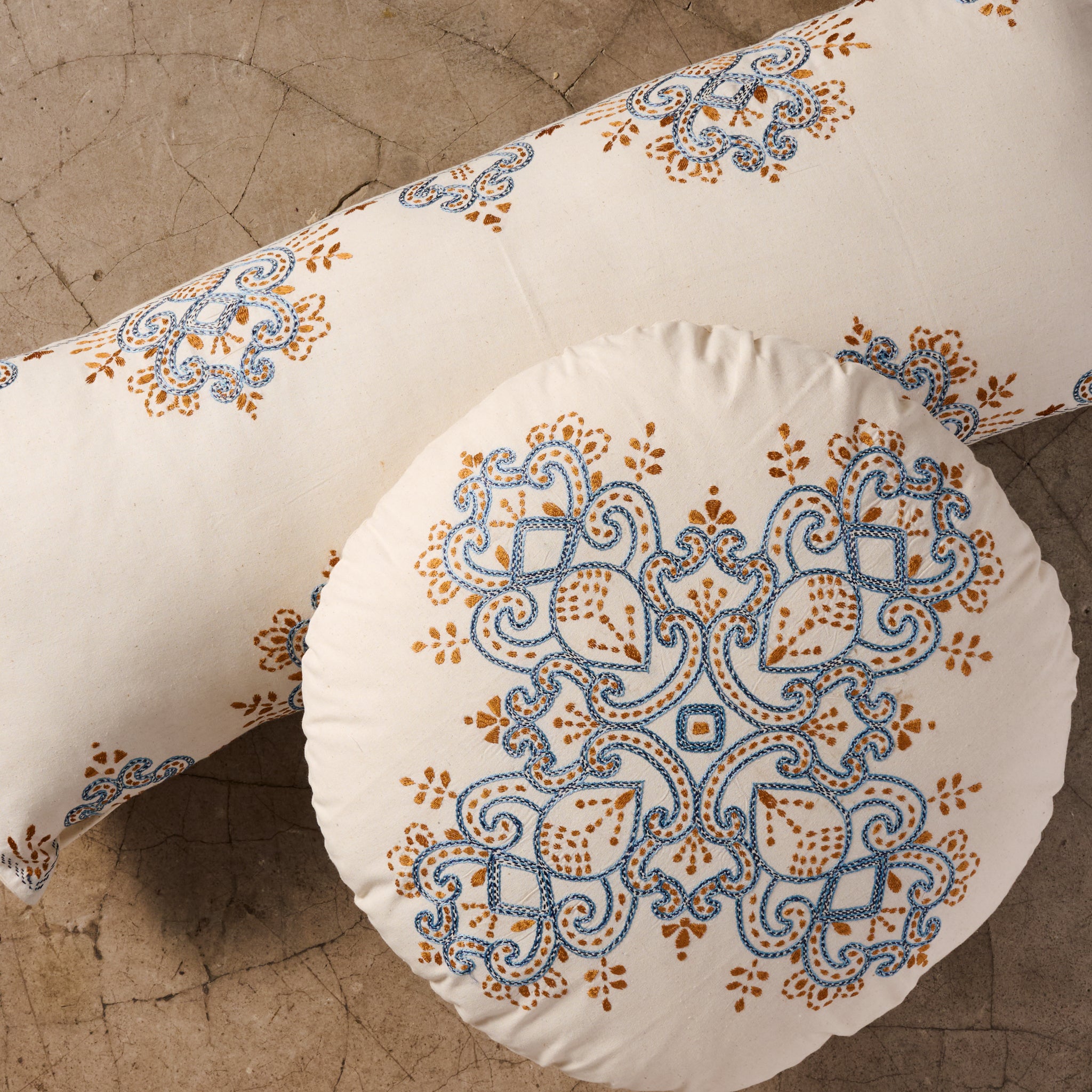 Jatila Hand Embroidered Lumbar Pillow Cover