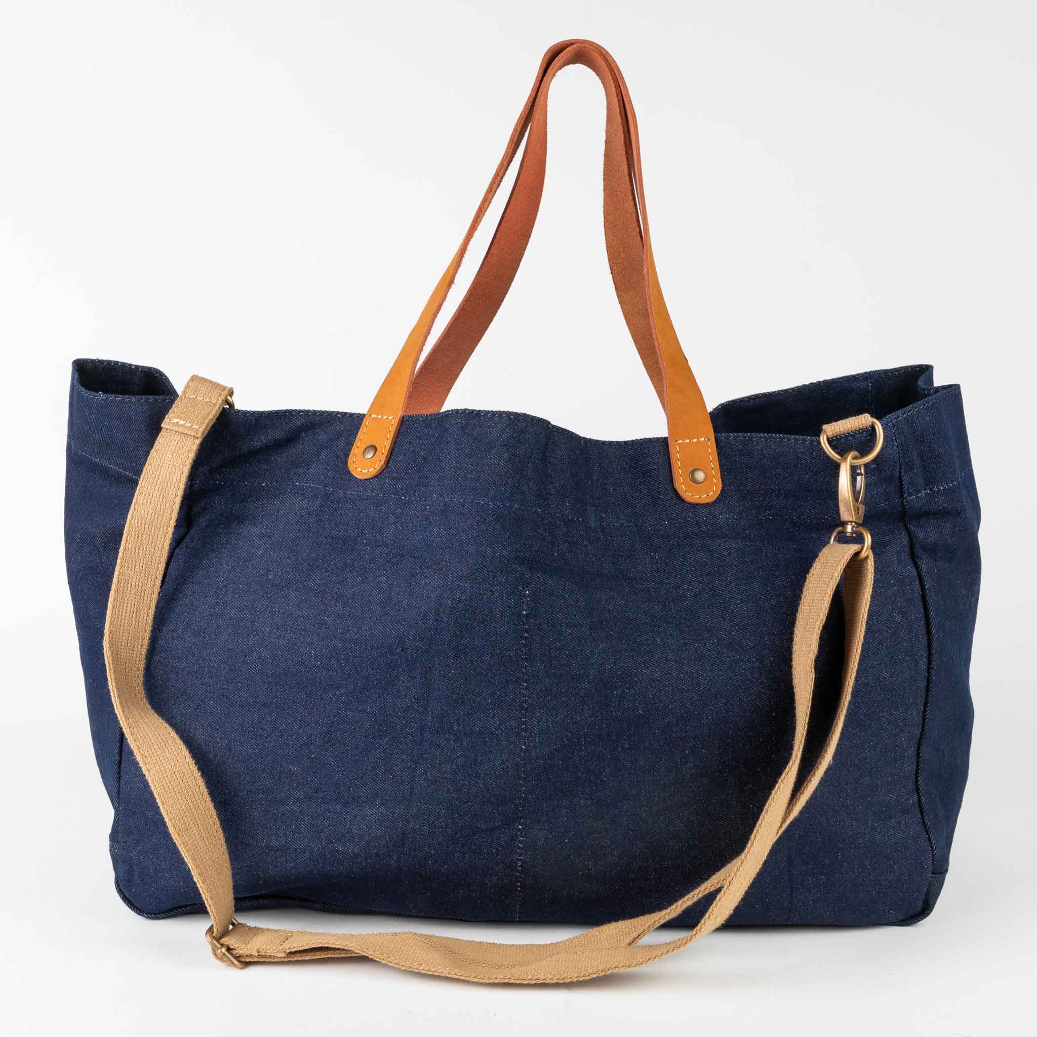 Upcycled Denim Weekender Bag - Ten Thousand Villages