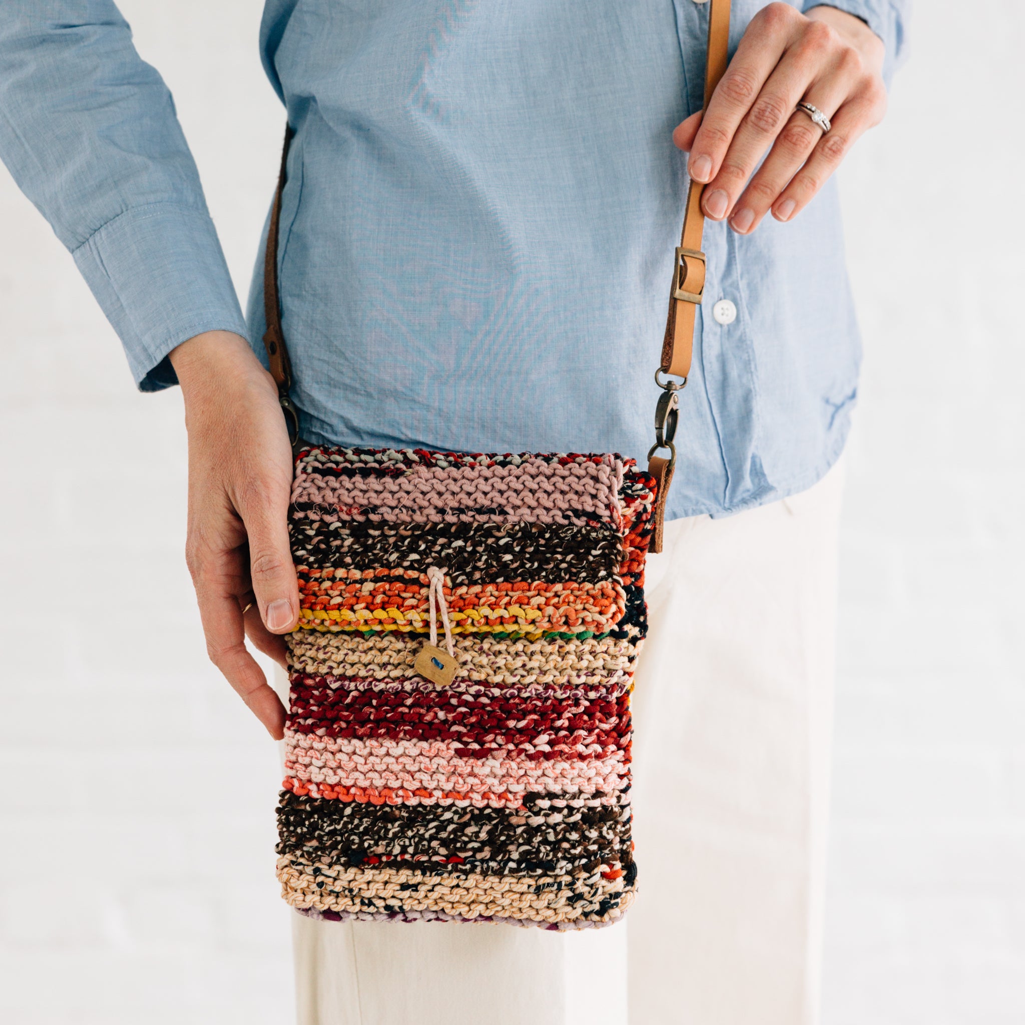 Naisha Sari Handknit Crossbody Bag - Ten Thousand Villages