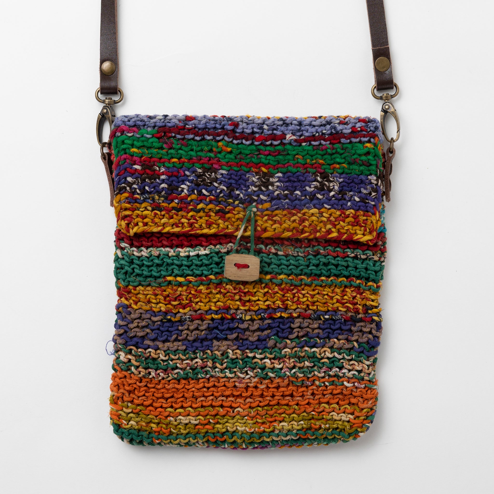 Naisha Sari Handknit Crossbody Bag - Ten Thousand Villages
