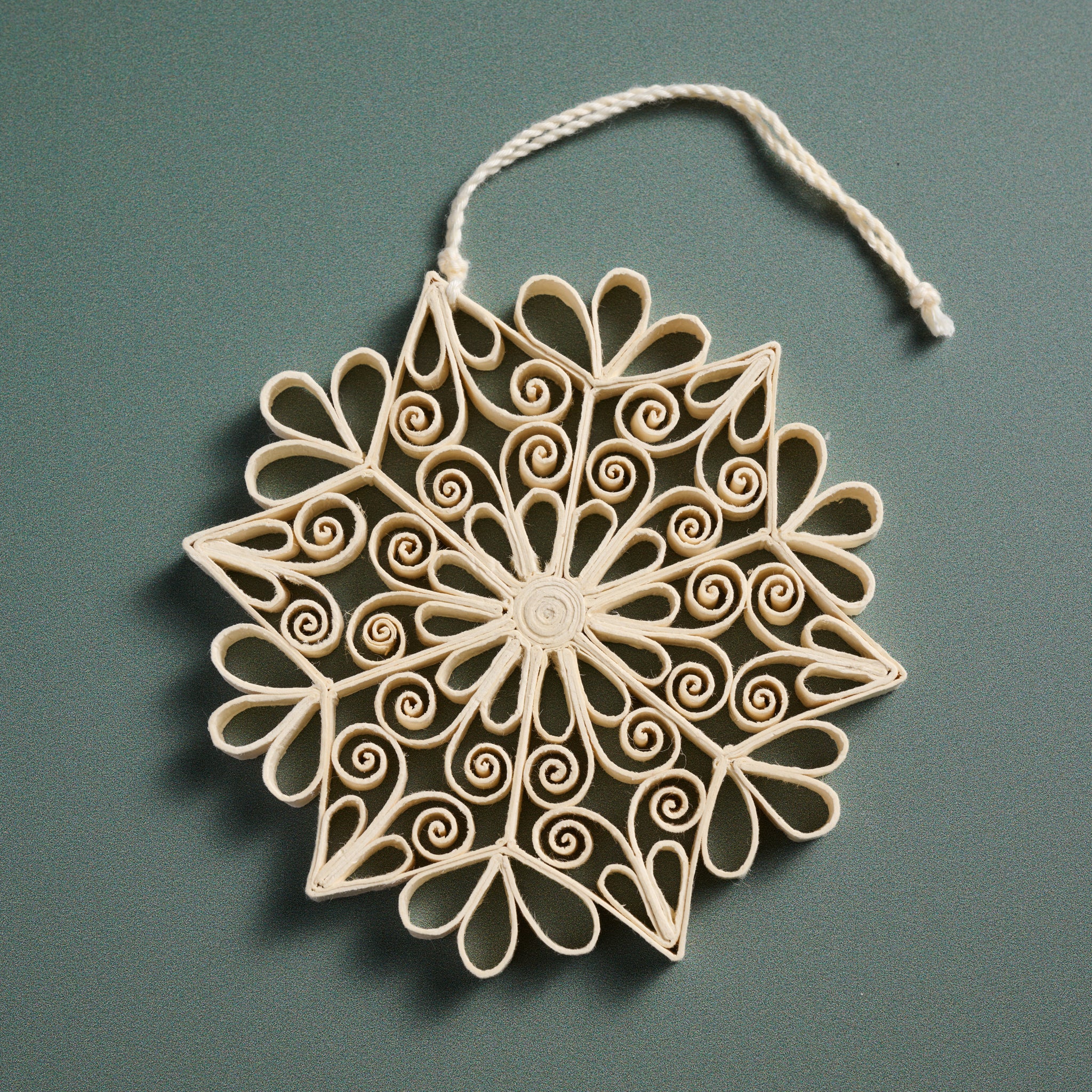 Quilled Cream Snowflake Ornament - Ten Thousand Villages