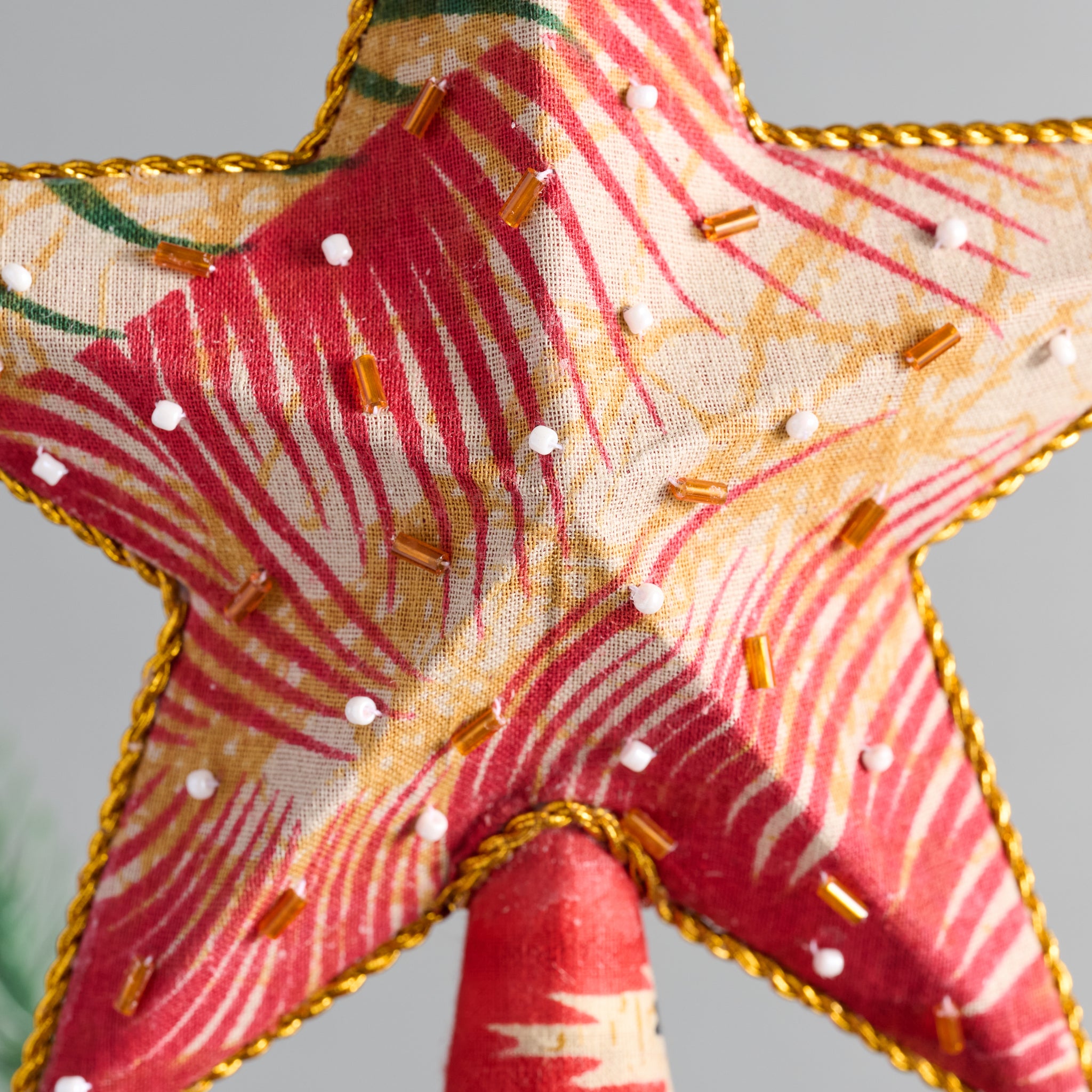 Upcycled Sari Star Tree Topper - Ten Thousand Villages