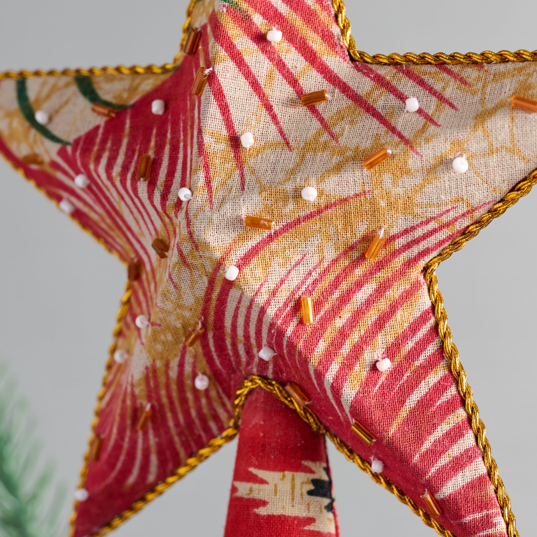 Upcycled Sari Star Tree Topper - Ten Thousand Villages