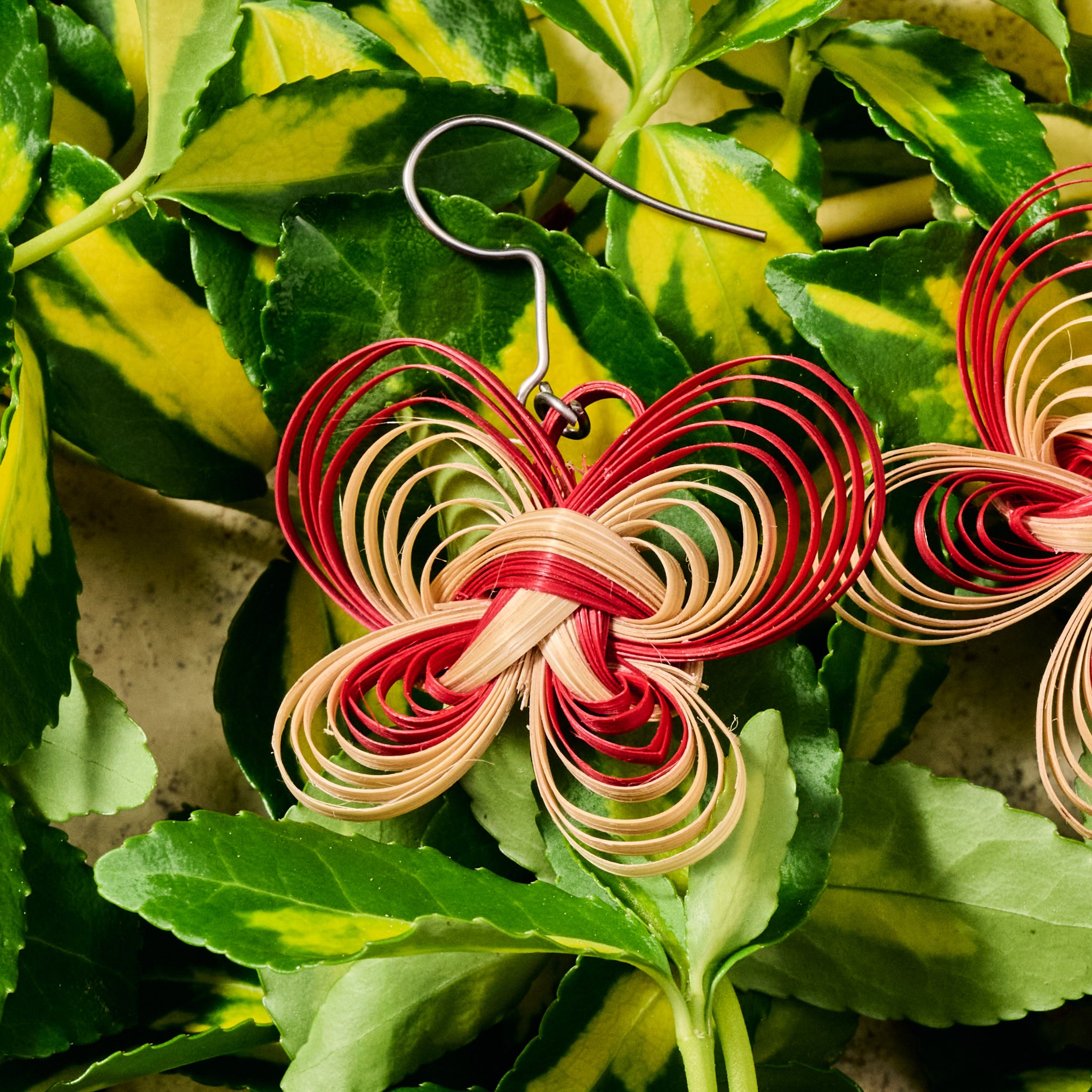 Bamboo Butterfly Dangle Earrings