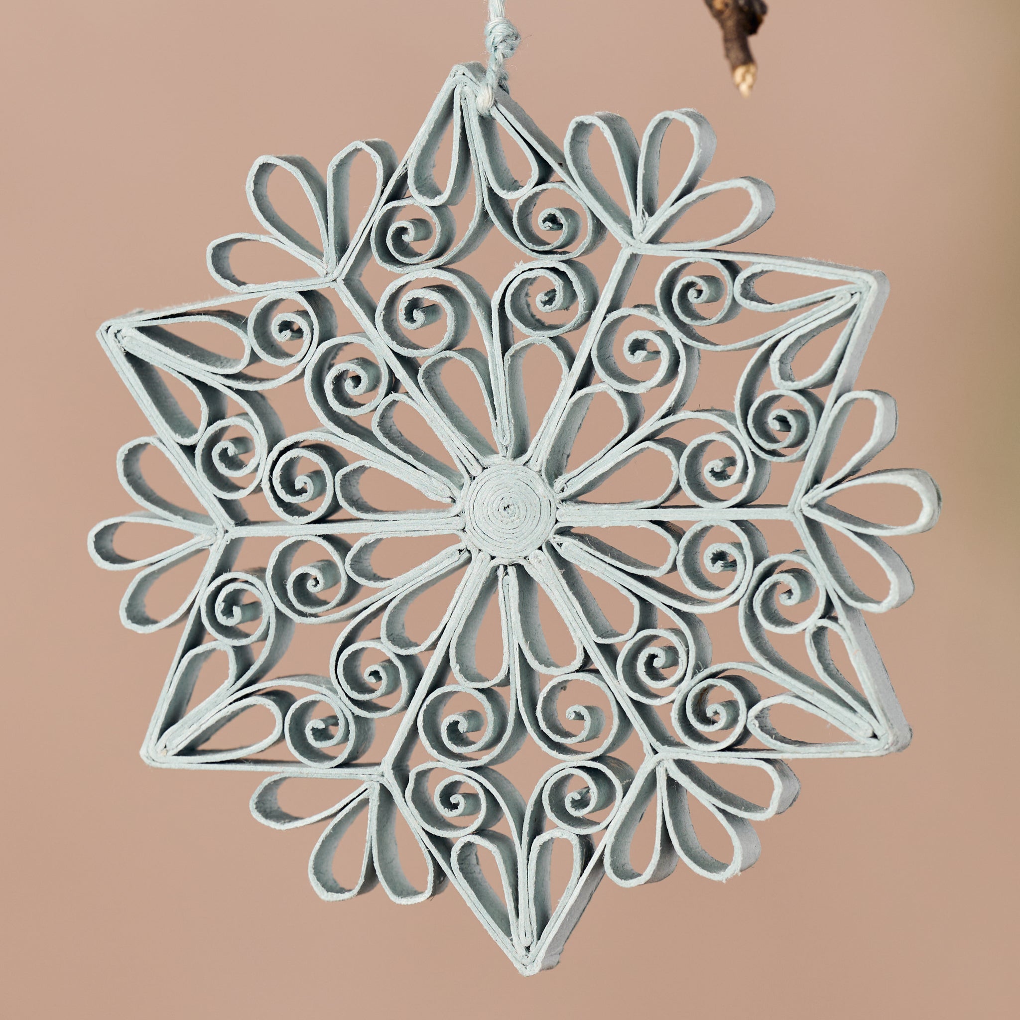 Kula Quilled Snowflake Ornament - Silver