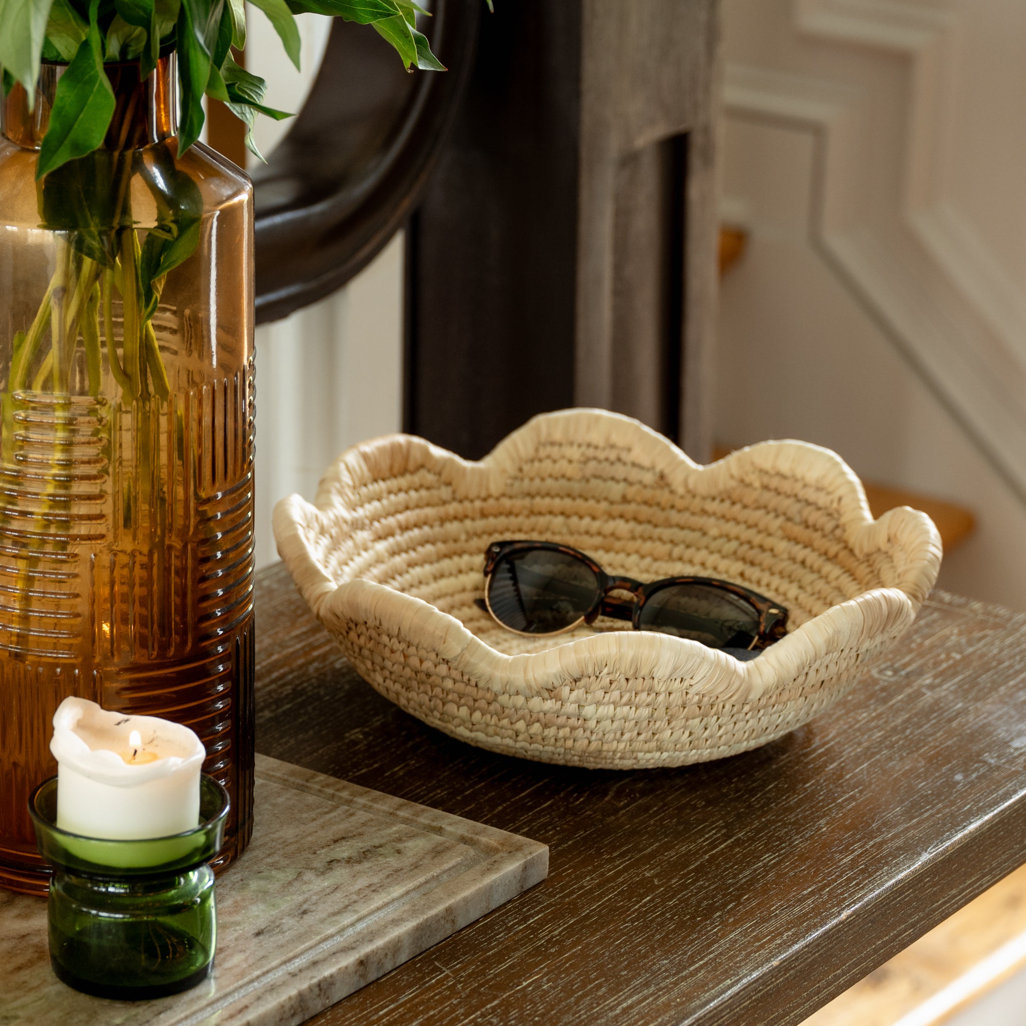 Seba Scalloped Palm Leaf Basket