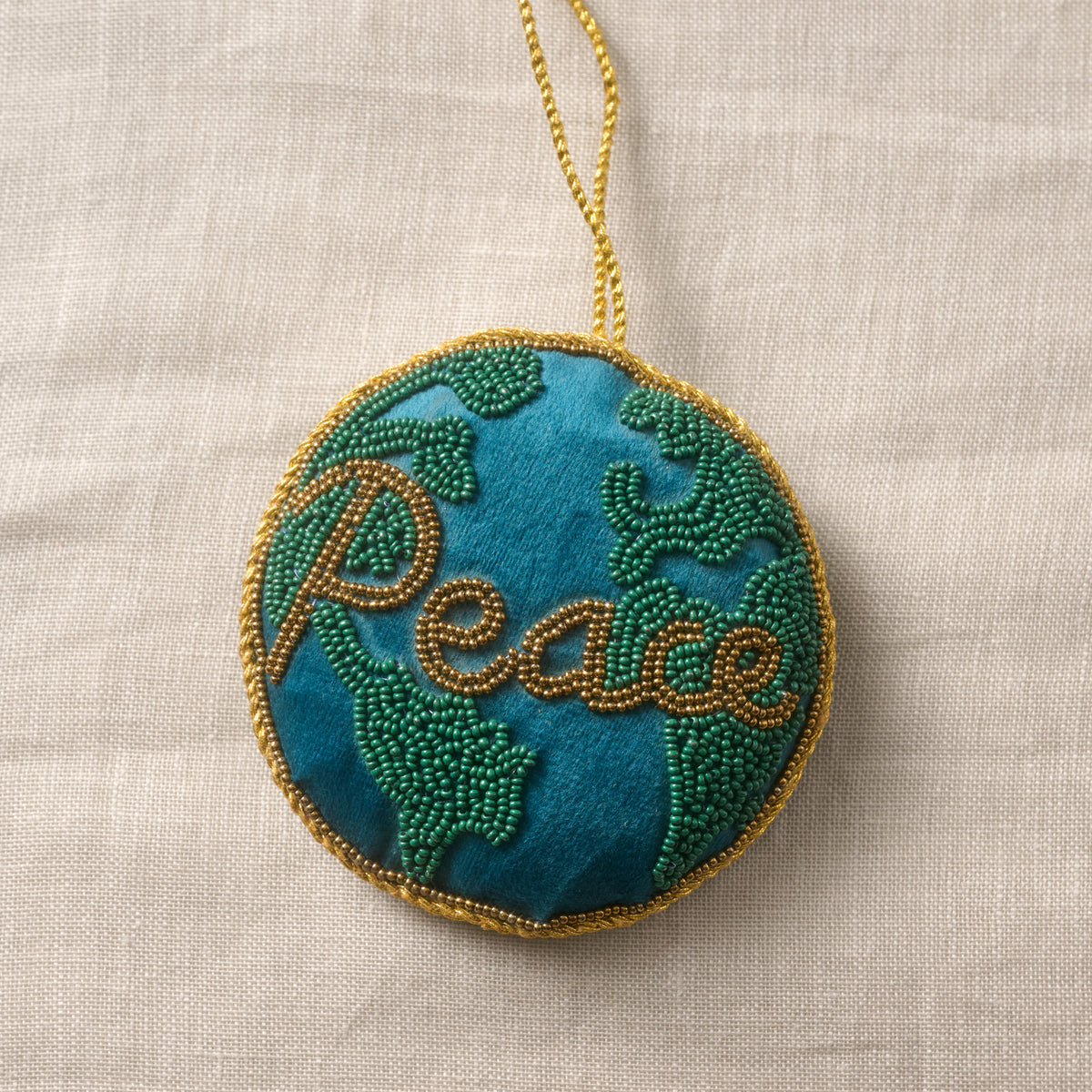 Arvi Beaded Ornament - Peace on Earth