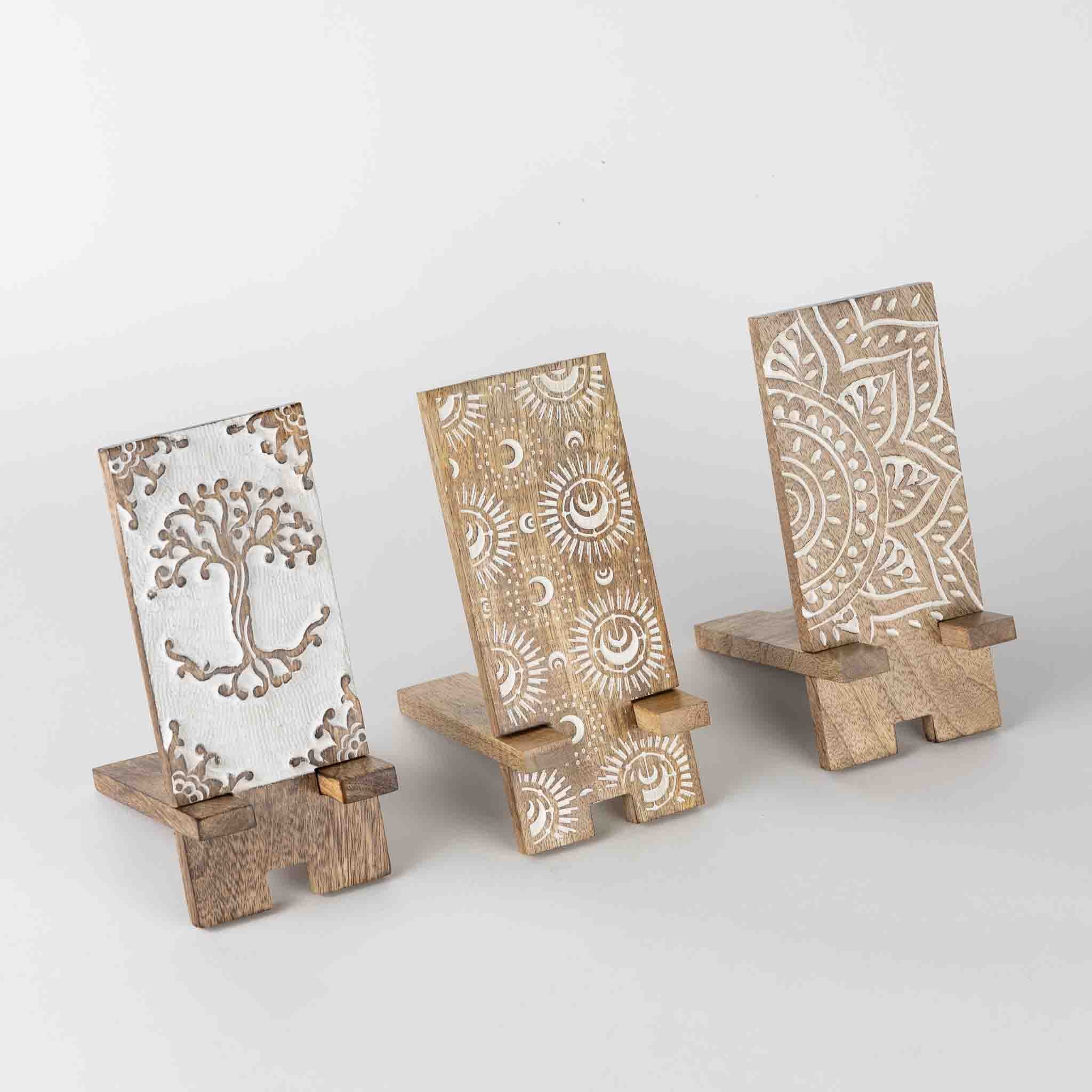Vasai Mango Wood Phone Stand - Mandala - Default Title (6801210)
