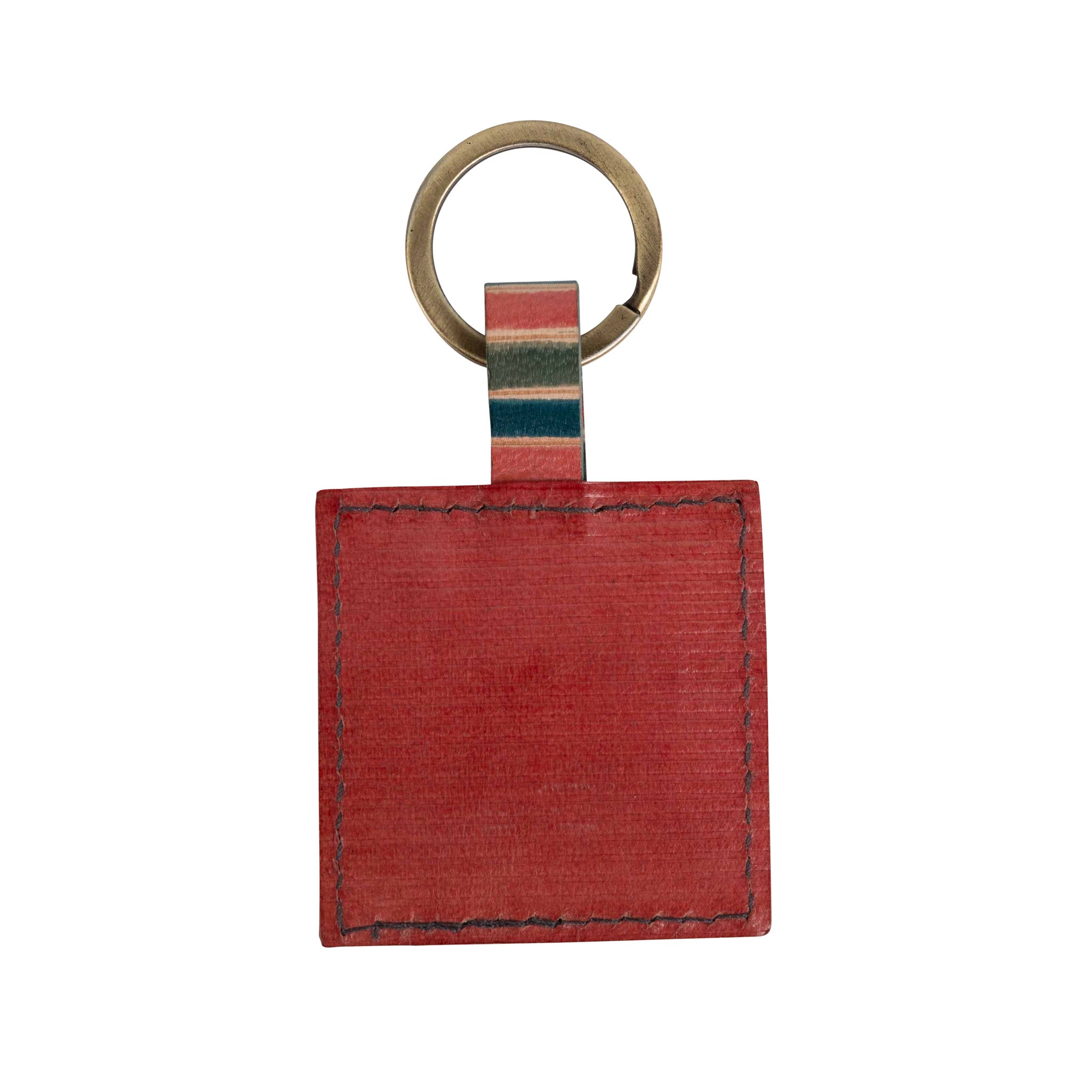 Shanti Square Leather Key Ring - Ten Thousand Villages