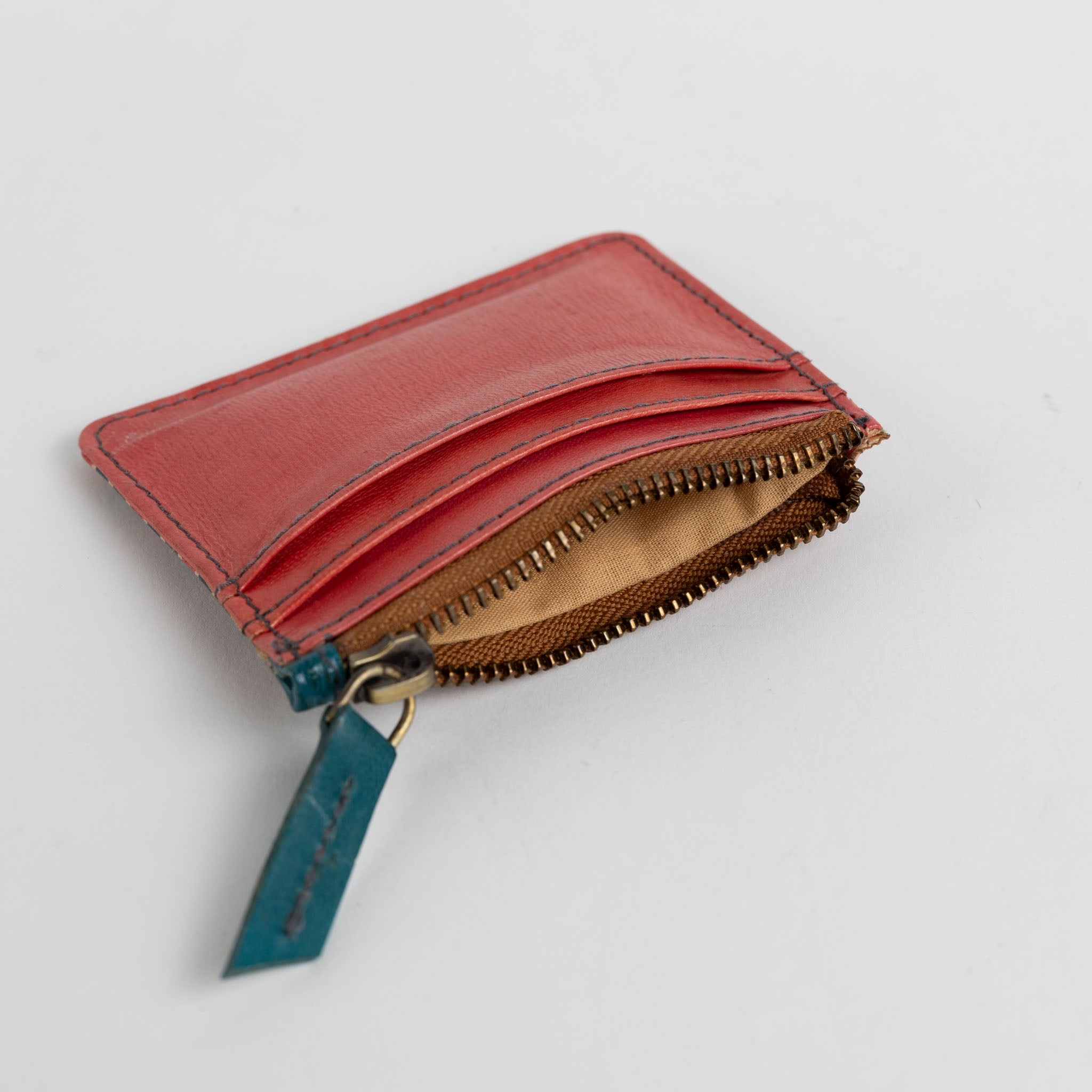 Shanti Striped Zip Leather Card Case - Ten Thousand Villages