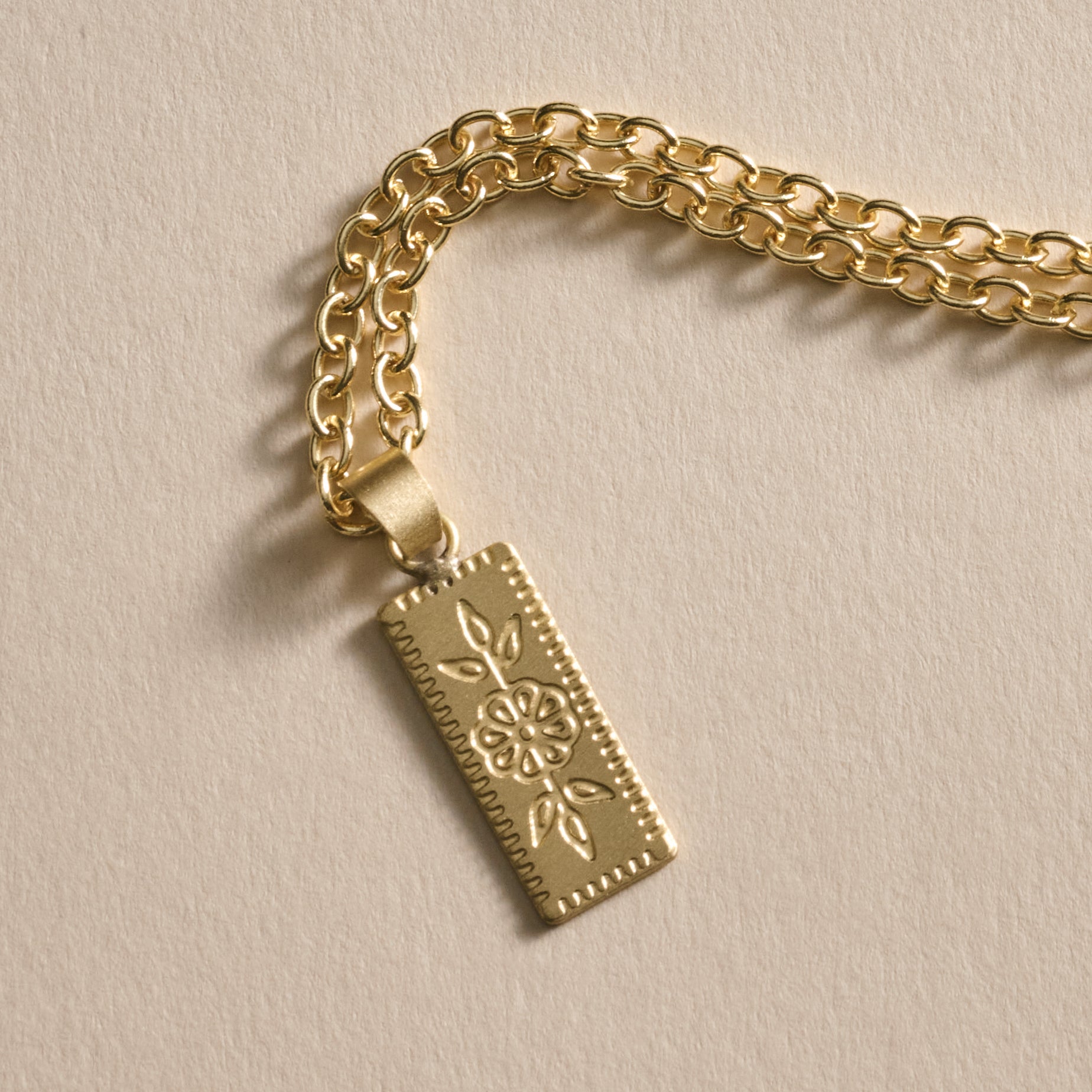 Arati Etched Floral Necklace