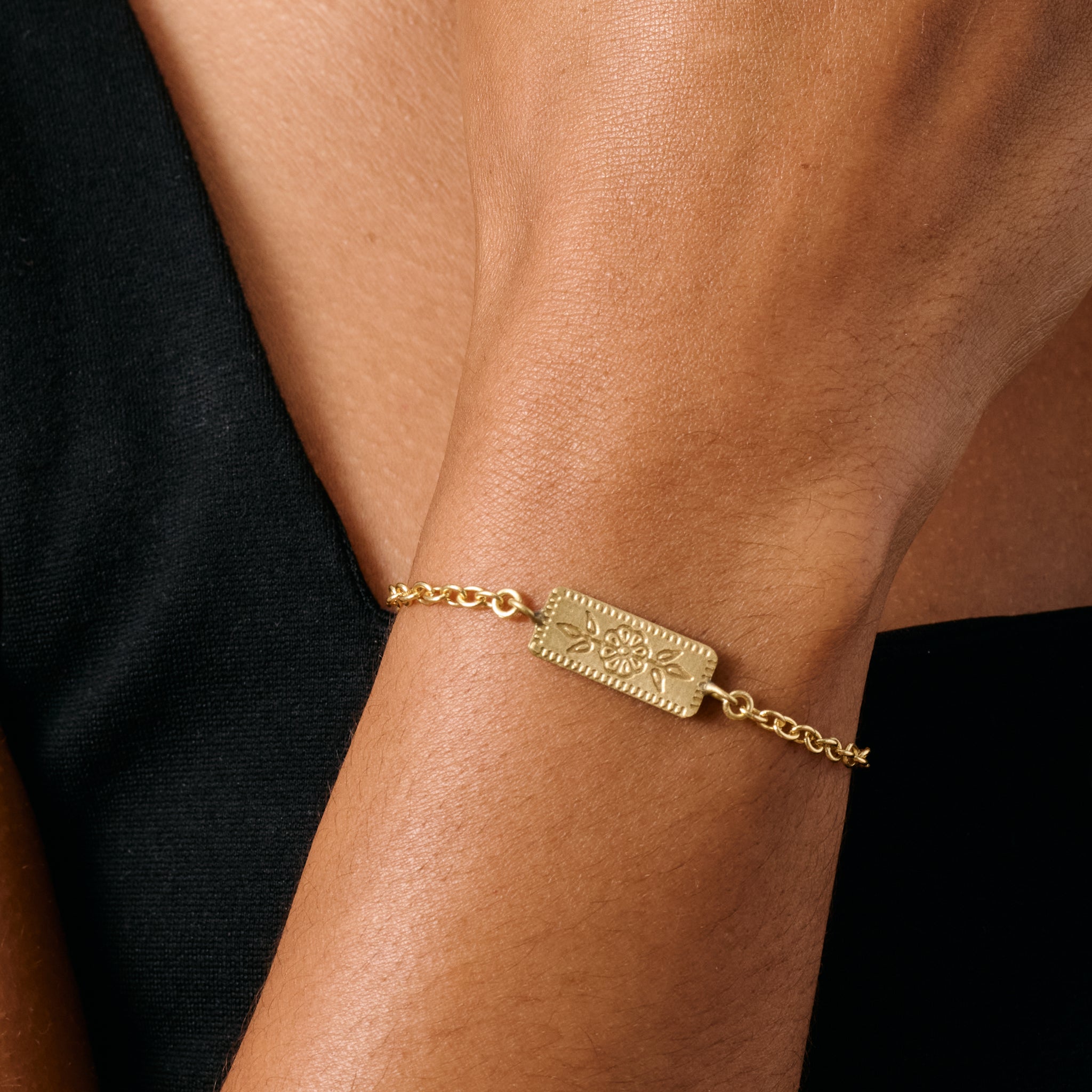 Arati Etched Floral Bracelet