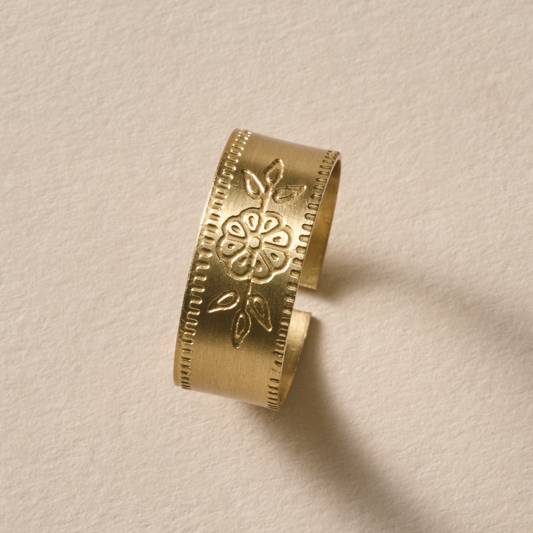 Arati Etched Floral Ring