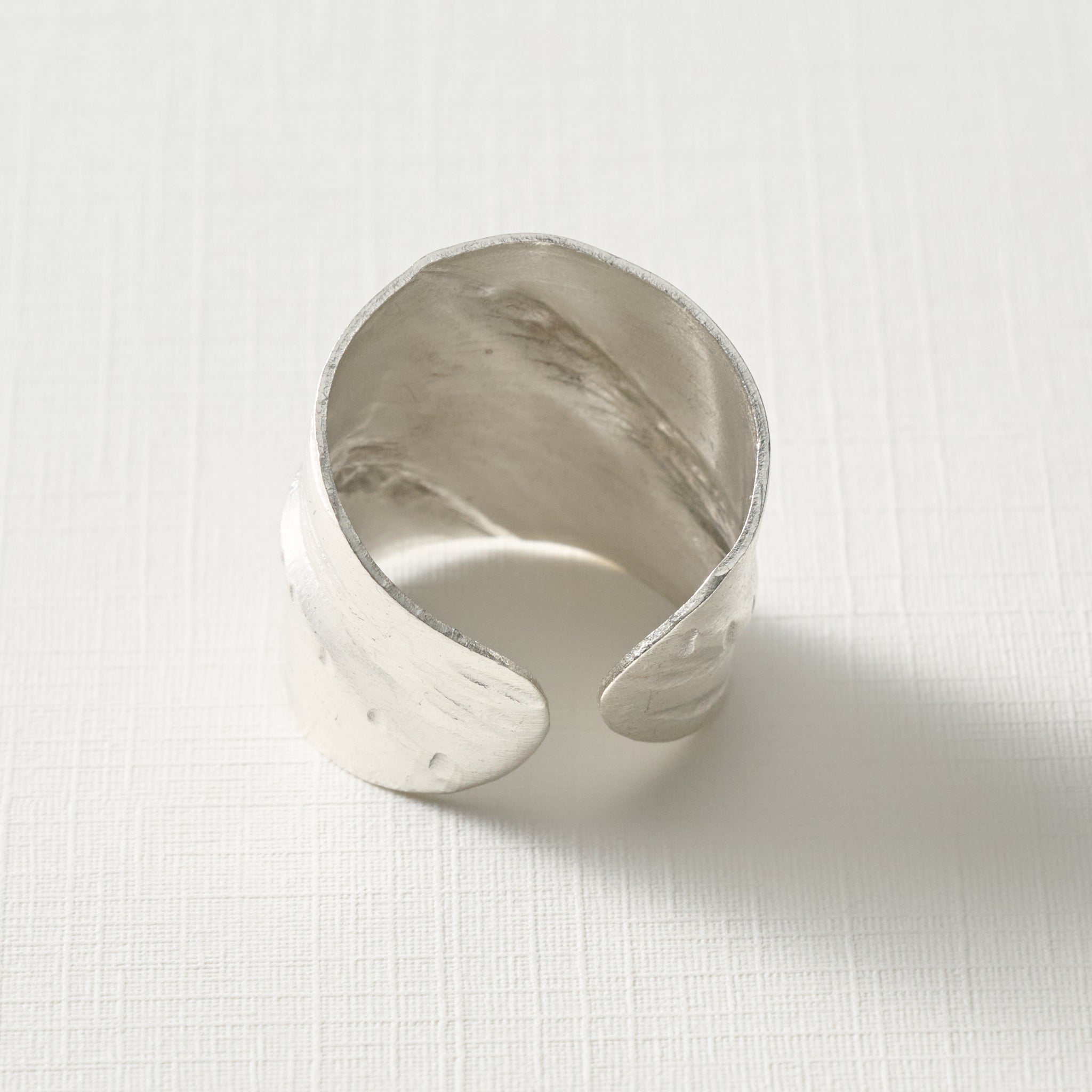 Chauda Silver Hammered Brass Ring