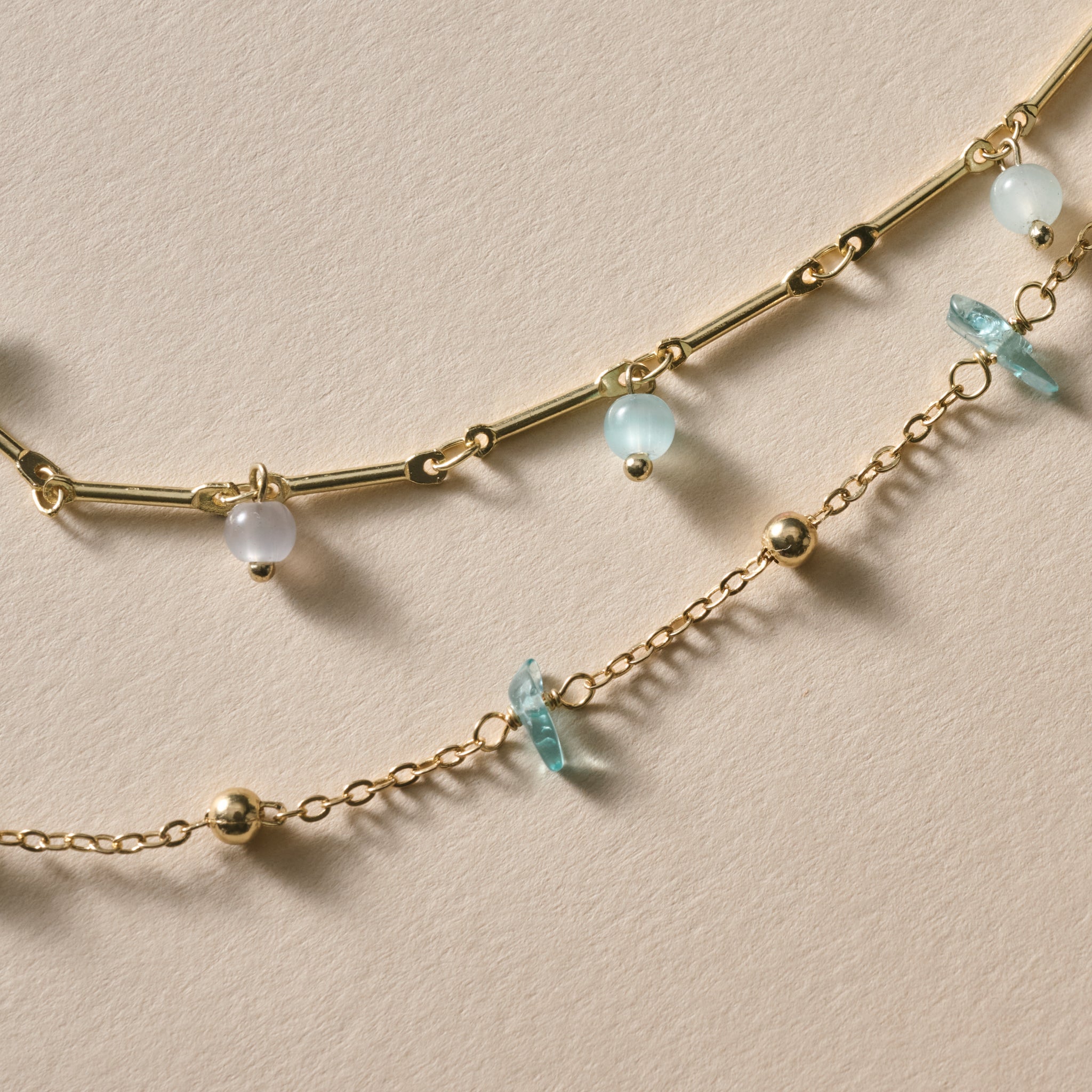 Kacha Two Strand Glass and Stone Bead Necklace