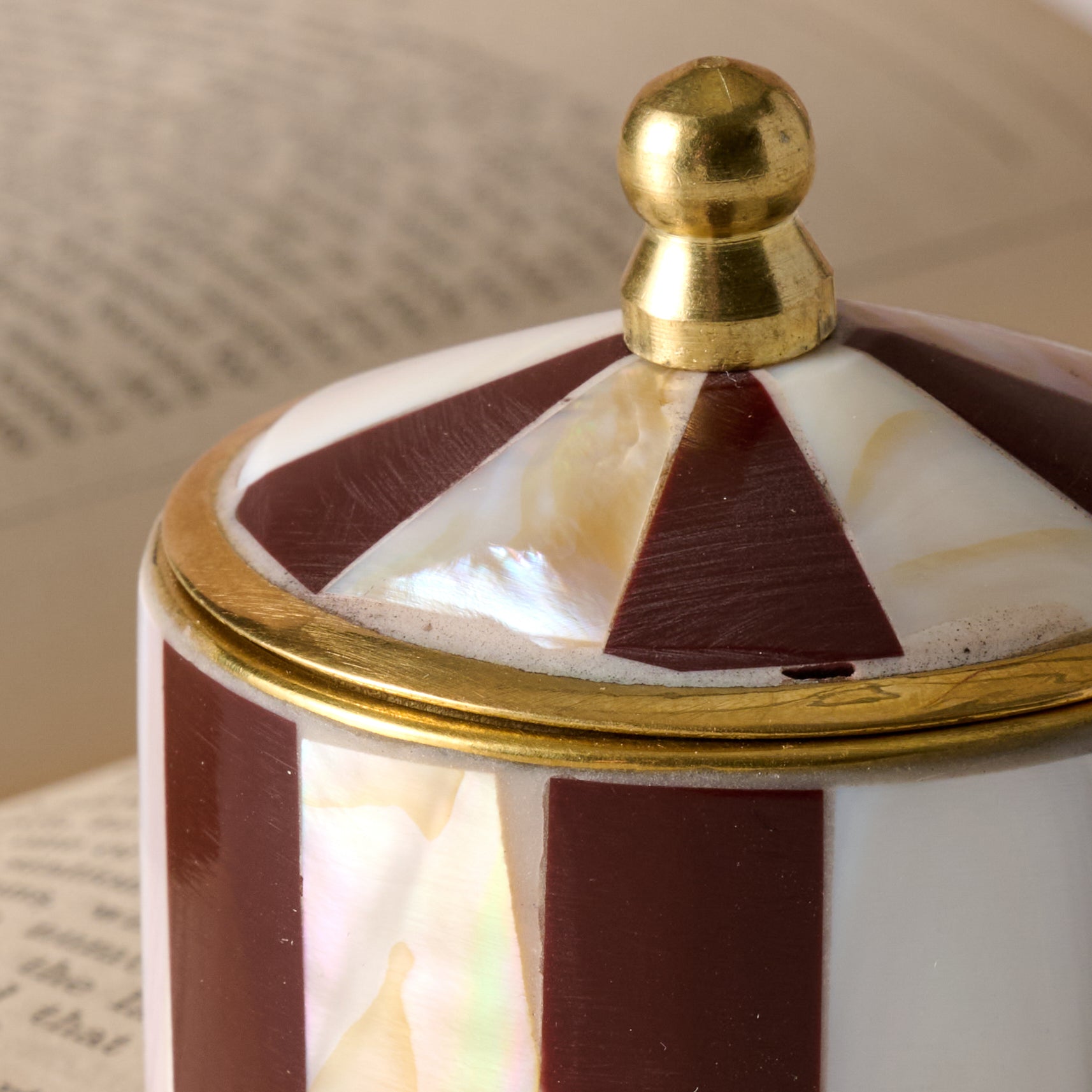 Sarkas Mother of Pearl Circus Tent Box - Maroon