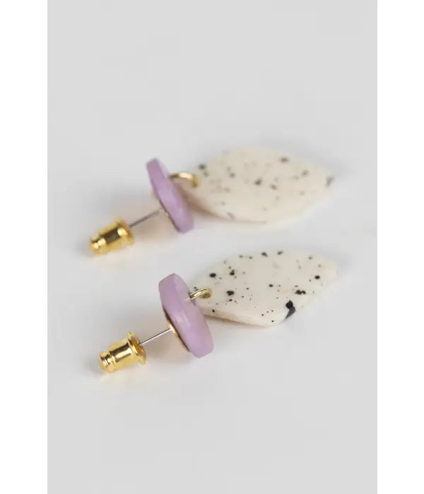 Purple Circle Diamond Dangle Earrings 3