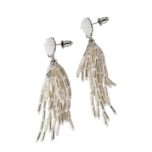 Silver Fringe Dangle Earrings