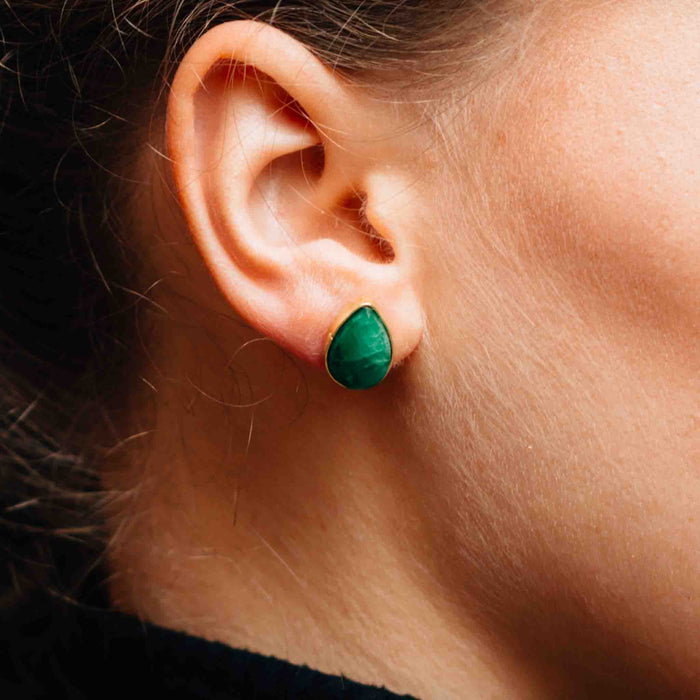 Ansoo Stud Earrings - Green - Default Title (6828950) 2