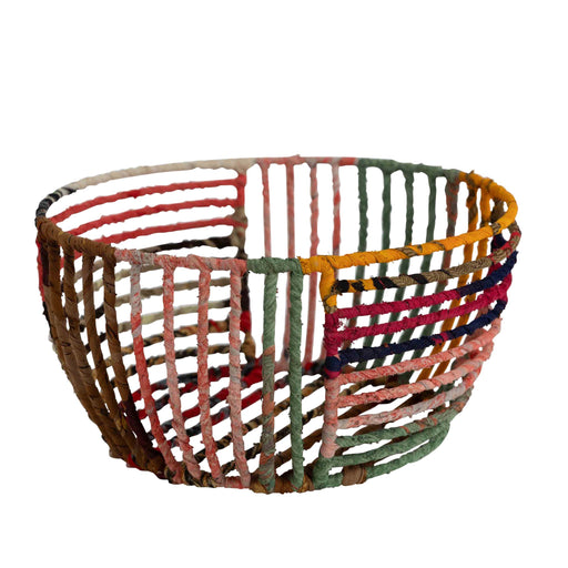 Recycled Sari Wrapped Wire Basket