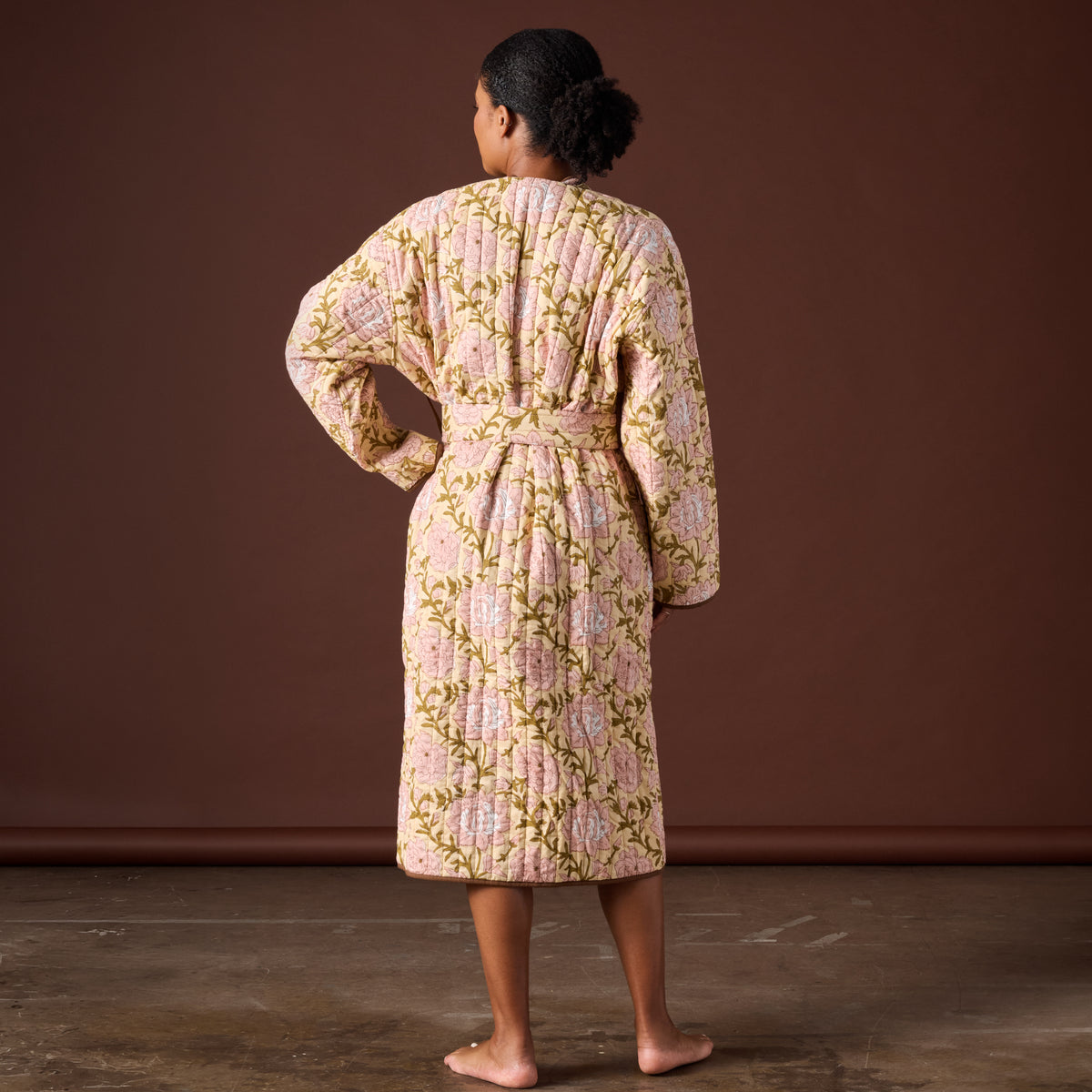 Karana Quilted Floral Bathrobe