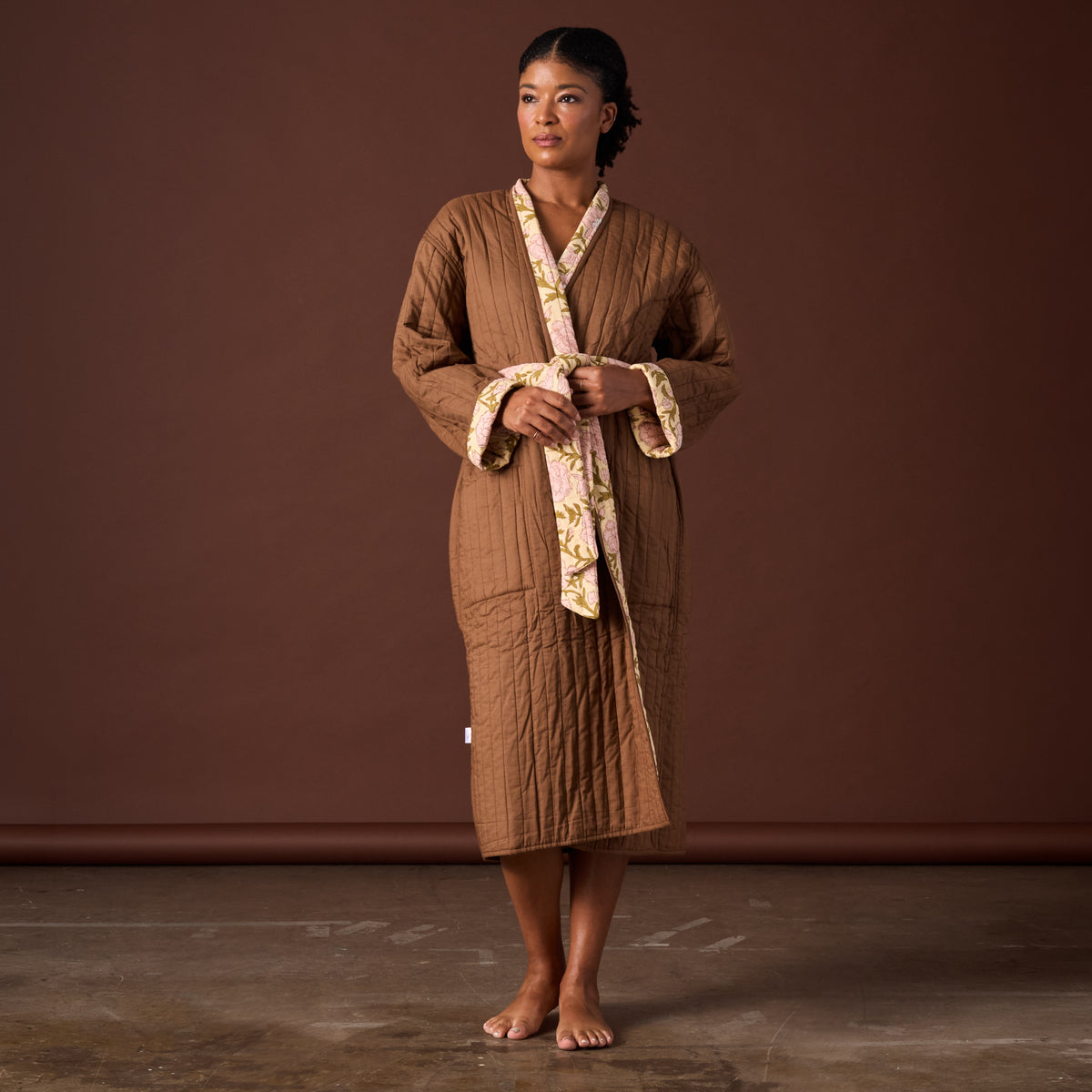 Karana Quilted Floral Bathrobe