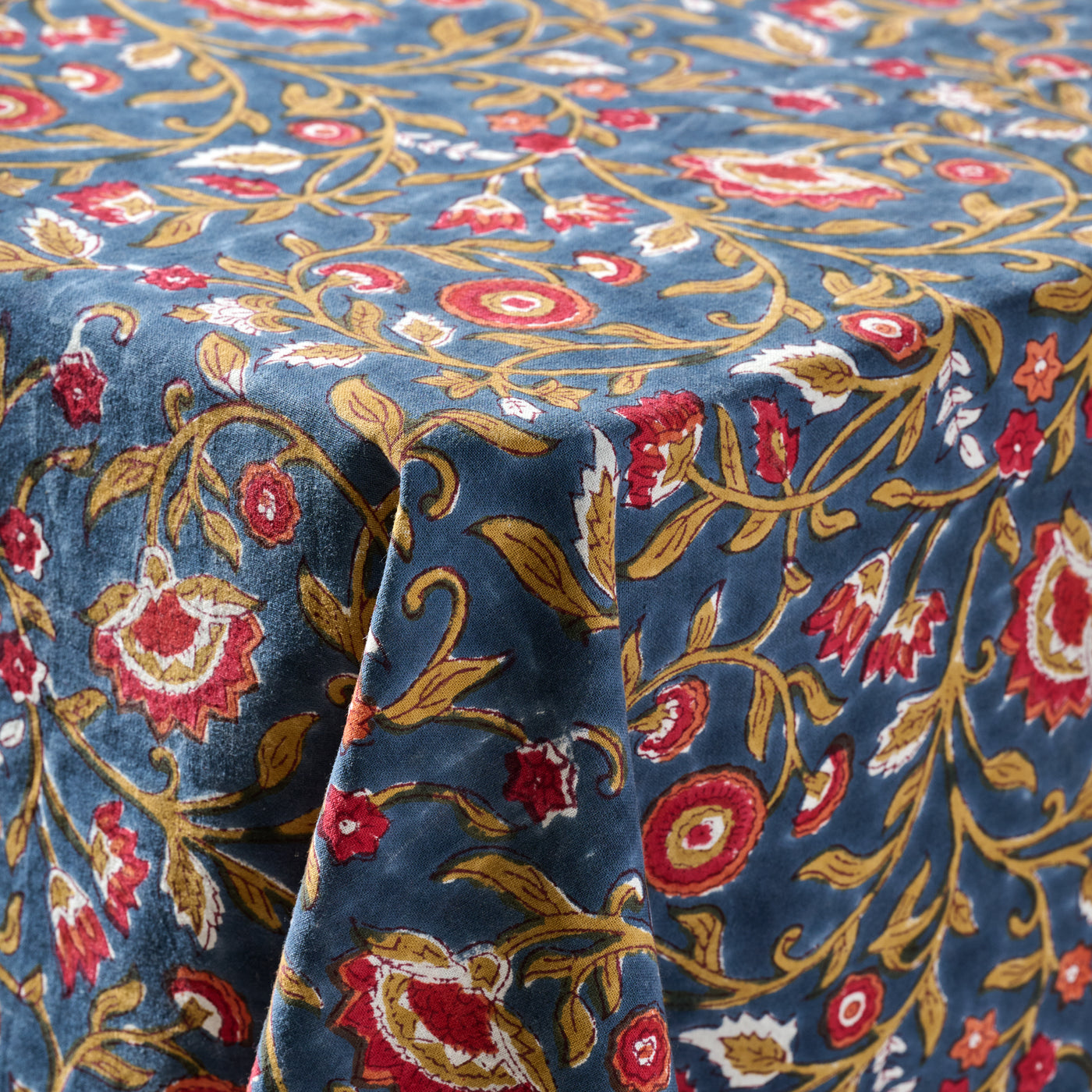 Floral Blooms Blue Tablecloth | Ten Thousand Villages