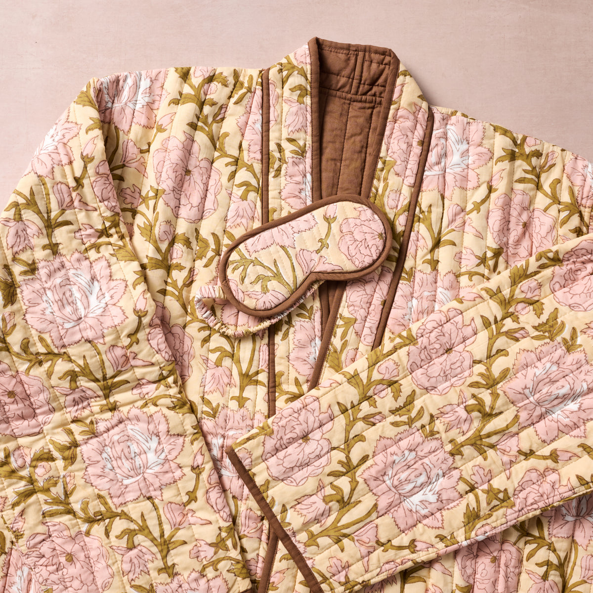 Karana Quilted Floral Bathrobe
