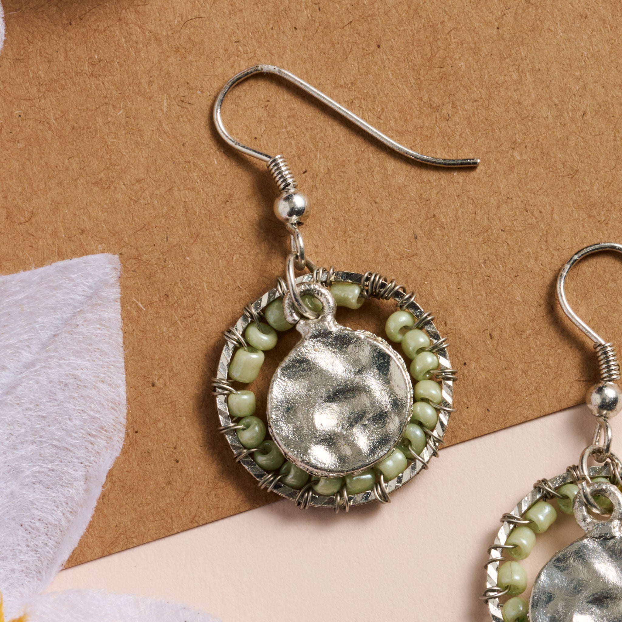 Hara Beaded Disc Earrings