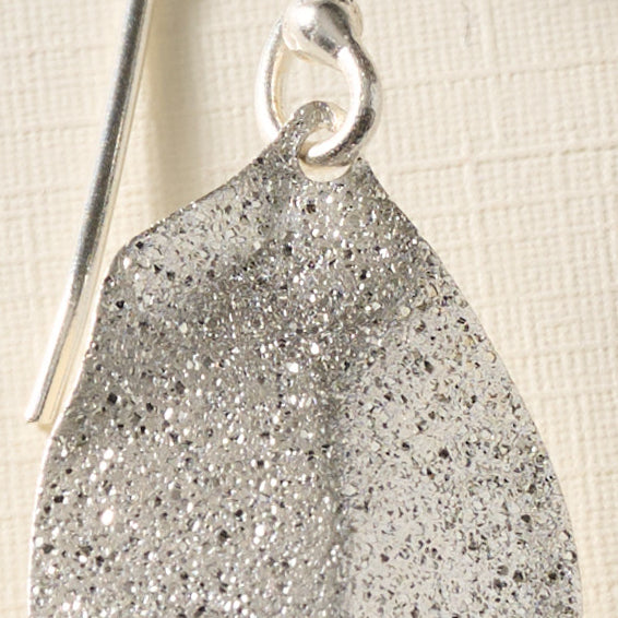 Esha Silver Sparkle Leaf Earrings - Ten Thousand Villages