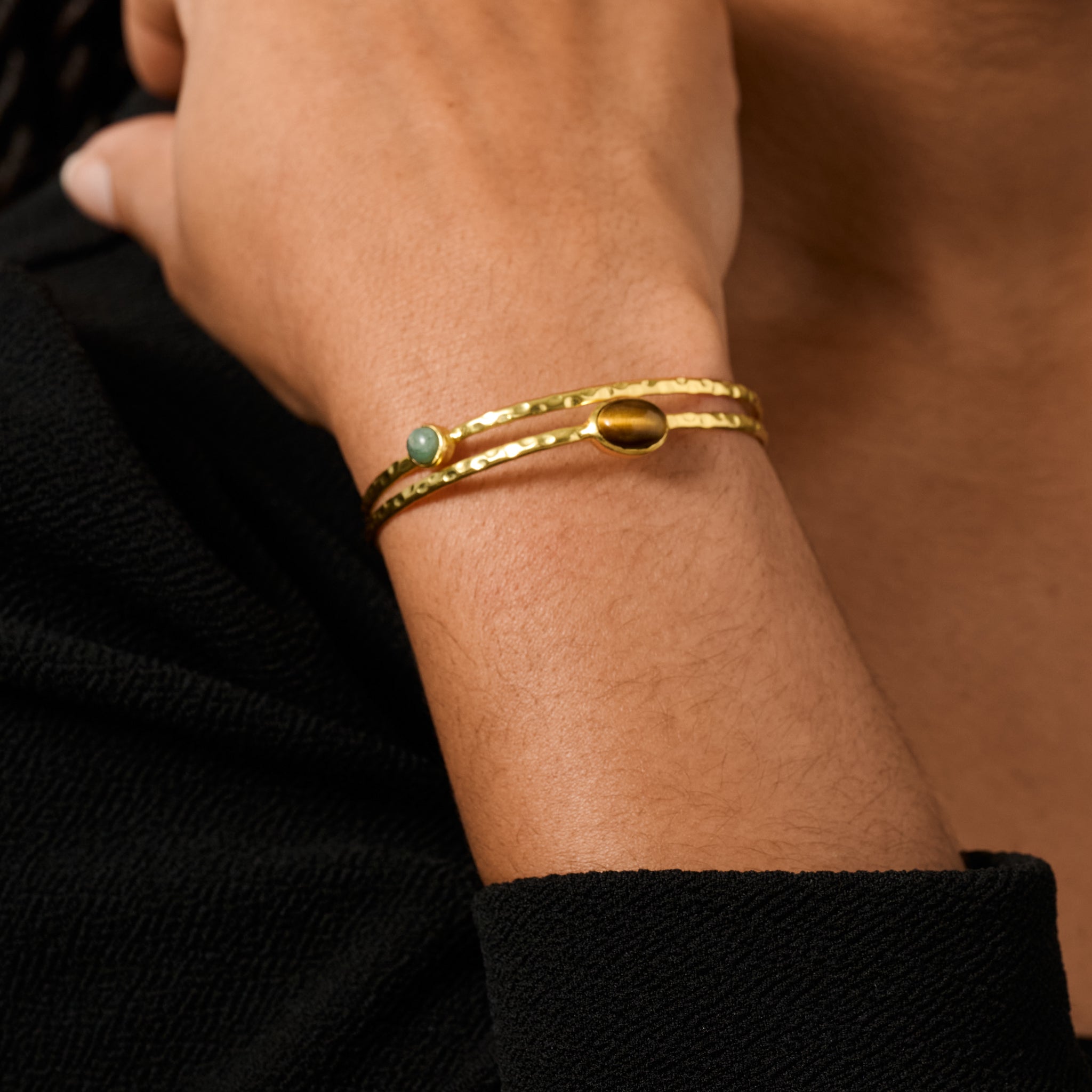 Sanja Tiger + Glass Stone Bracelet - Ten Thousand Villages