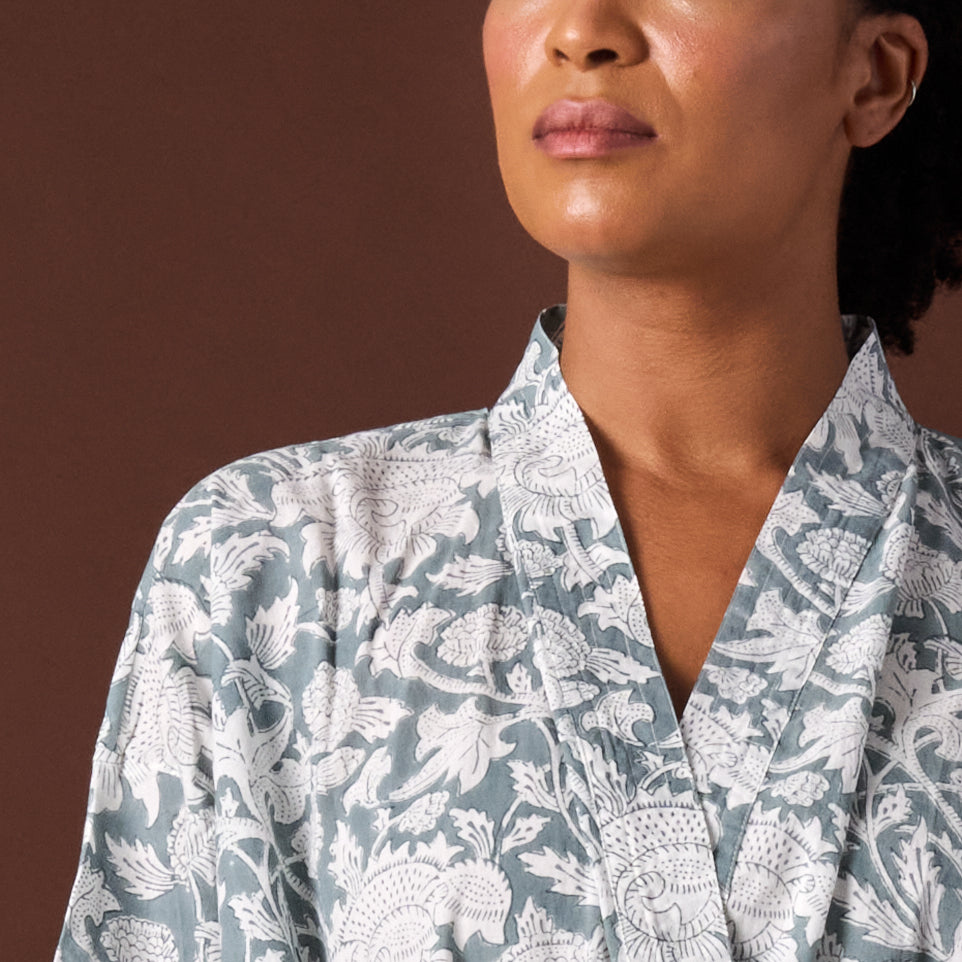 Avani Floral Block Print Robe