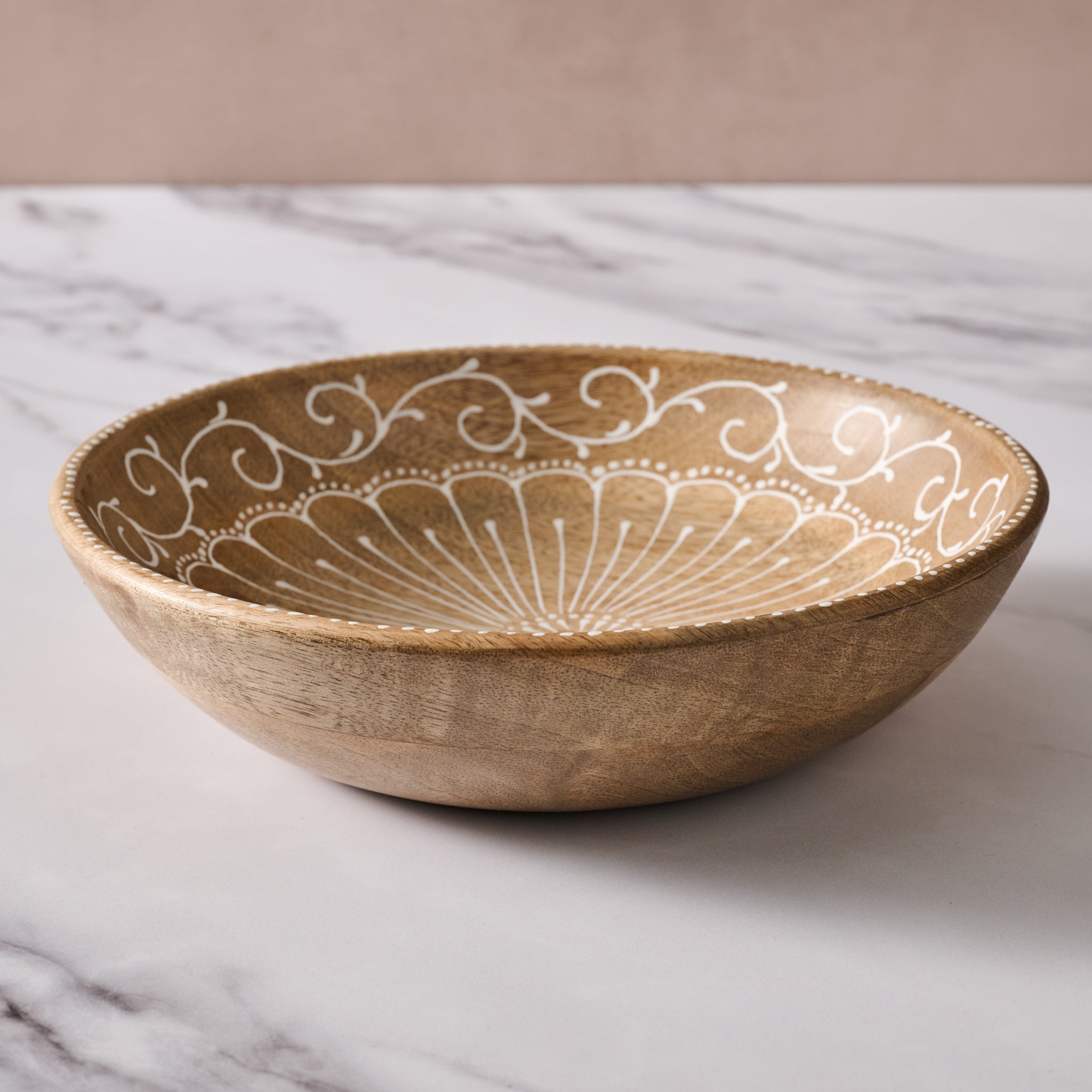 Aiza Handpainted Mango Wood Bowl - Ten Thousand Villages