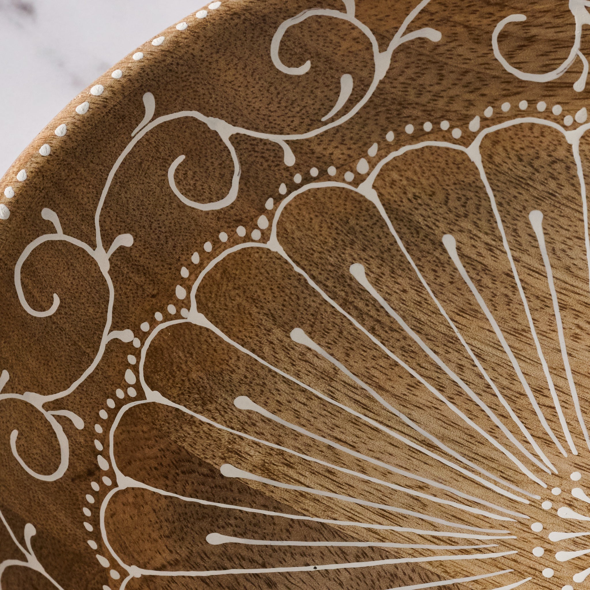 Aiza Handpainted Mango Wood Bowl - Ten Thousand Villages