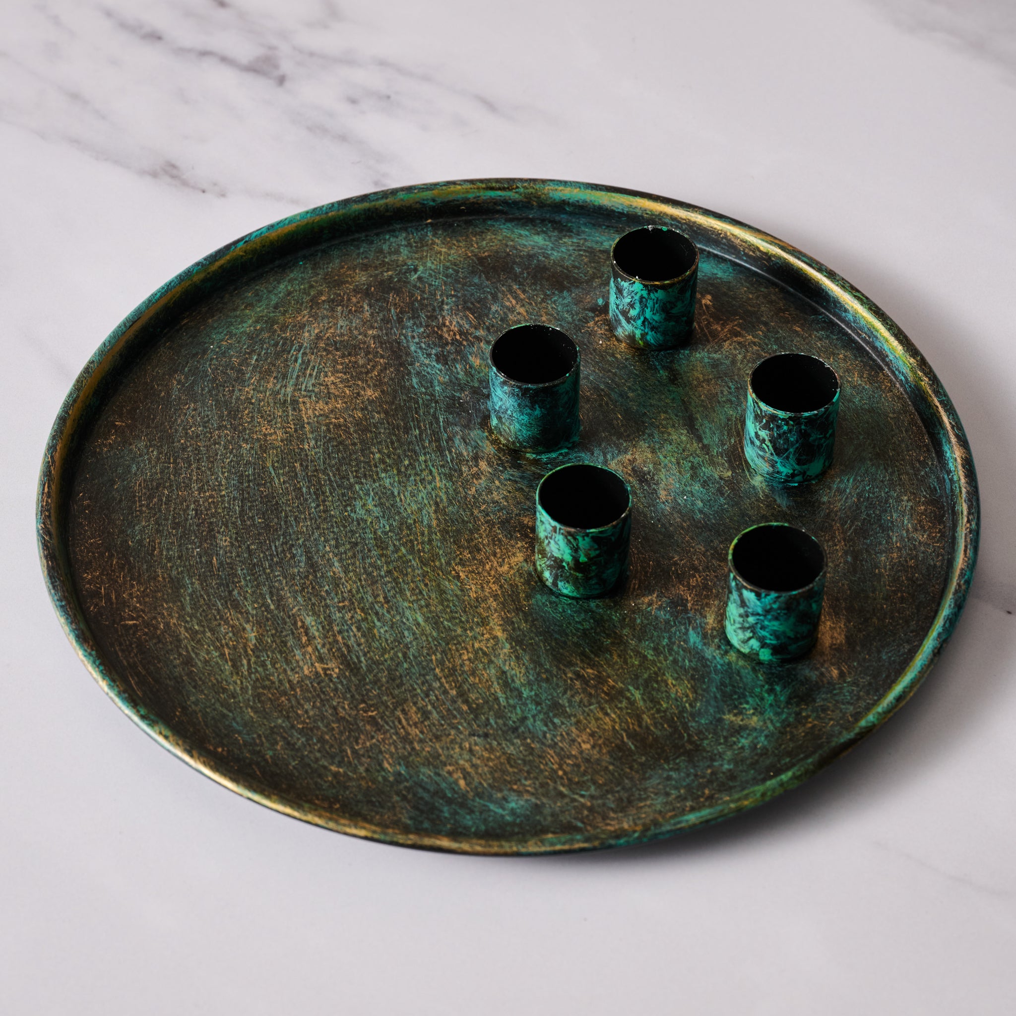 Mashal Iron Taper Candle Holder Plate - Ten Thousand Villages
