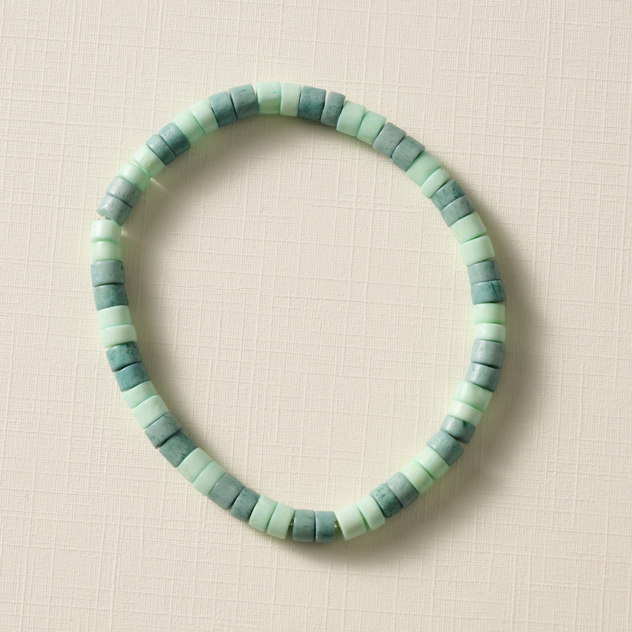 Dara Bone Bead Bracelet - Light+Dark Green - Ten Thousand Villages