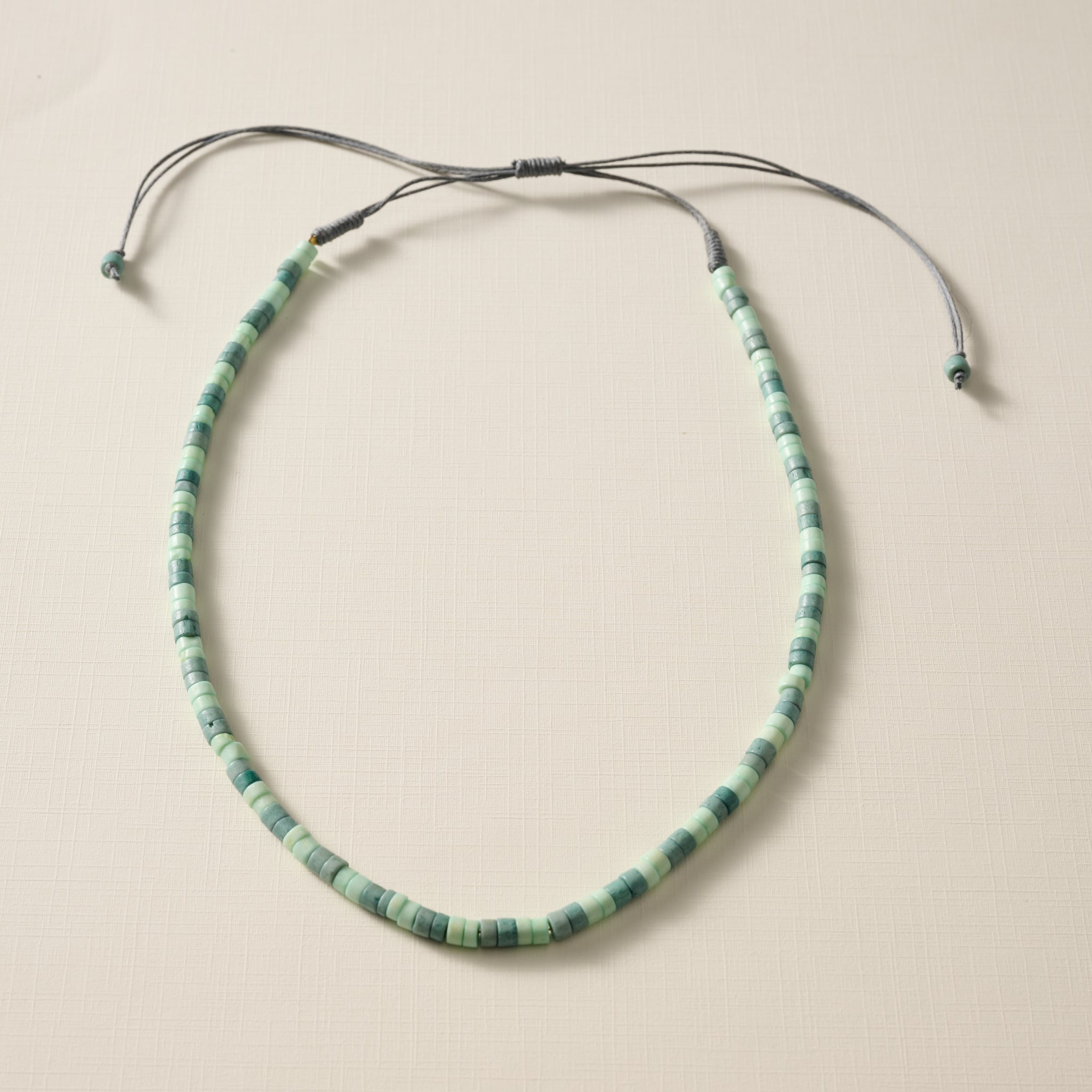 Dara Bone Bead Necklace - Light+Dark Green - Ten Thousand Villages