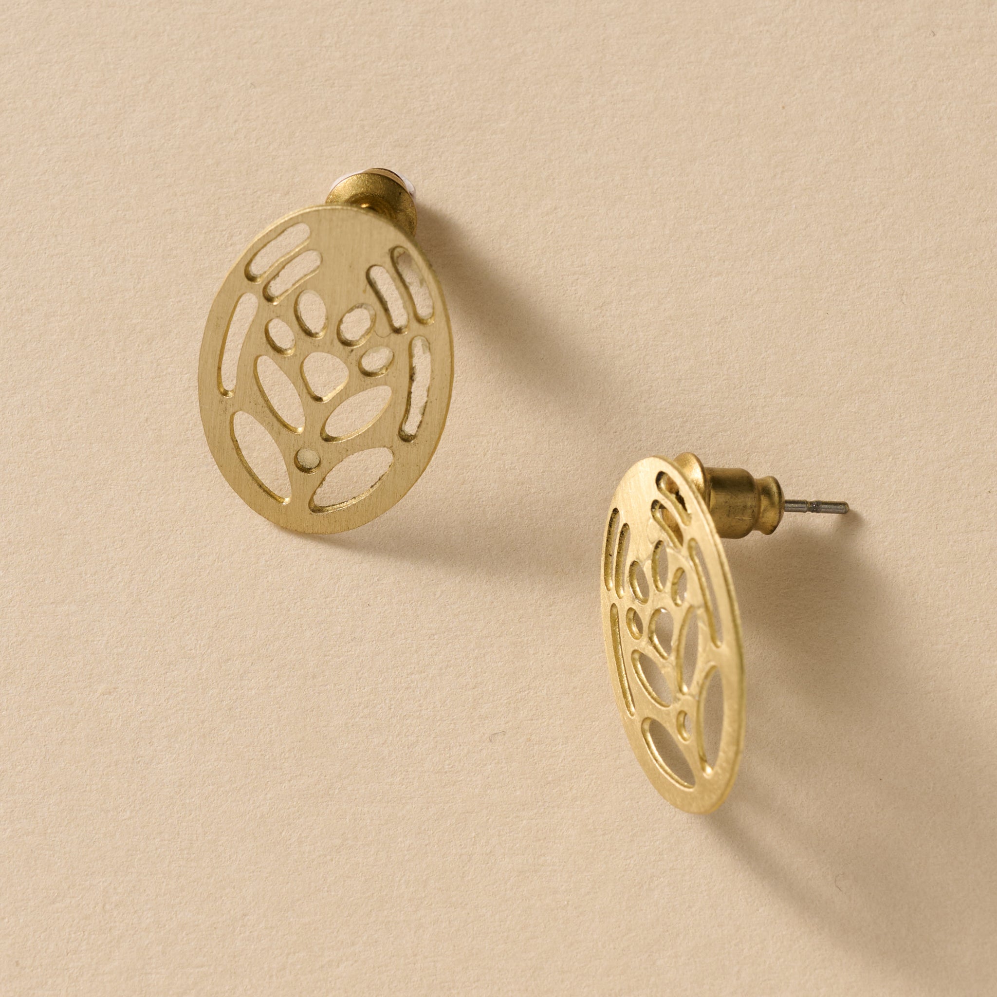 Jana Punched Brass Post Earrings - Ten Thousand Villages