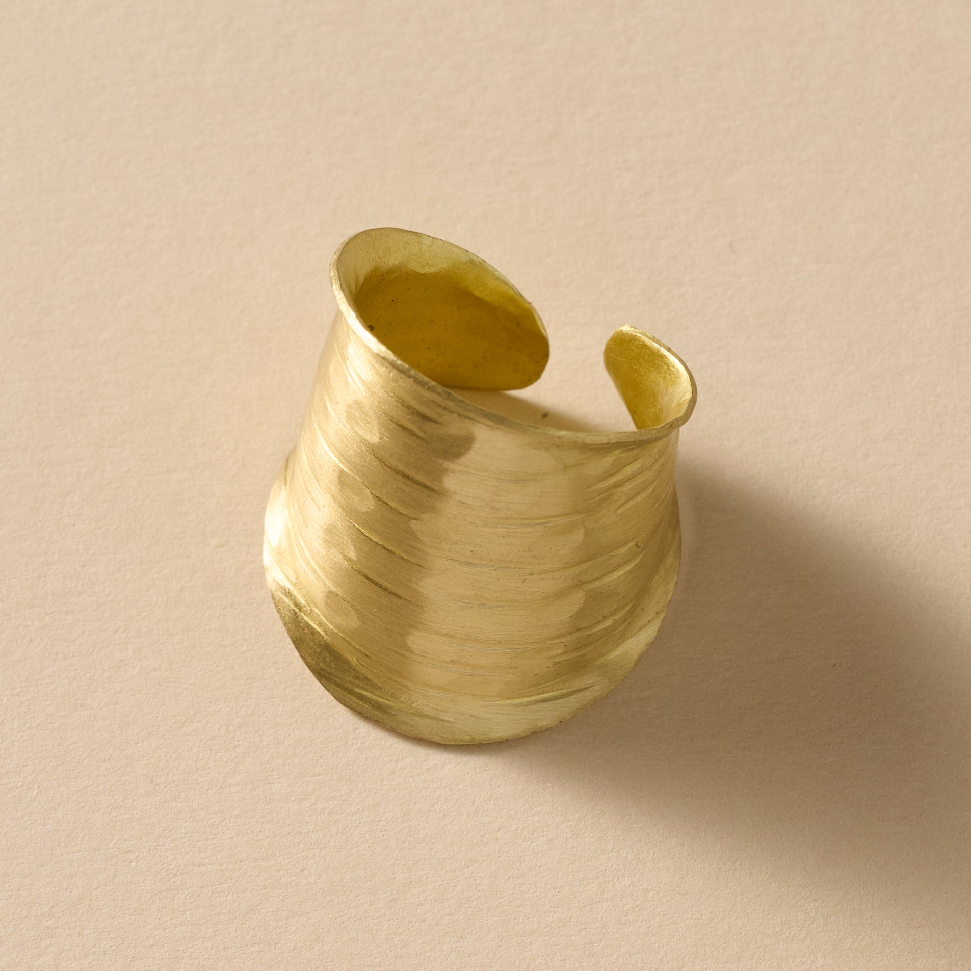 Diva Hammered Brass Cuff Ring - Ten Thousand Villages