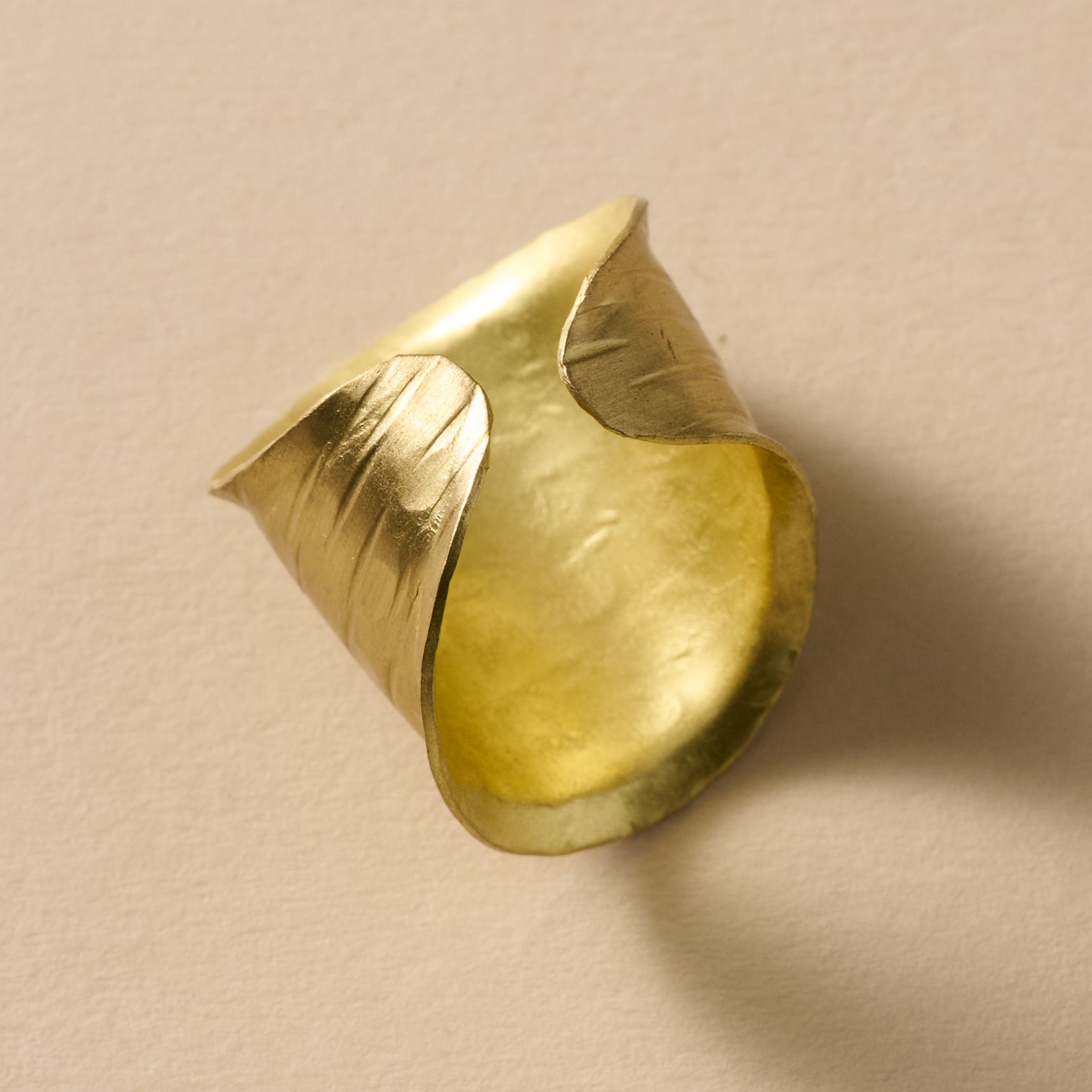 Diva Hammered Brass Cuff Ring - Ten Thousand Villages