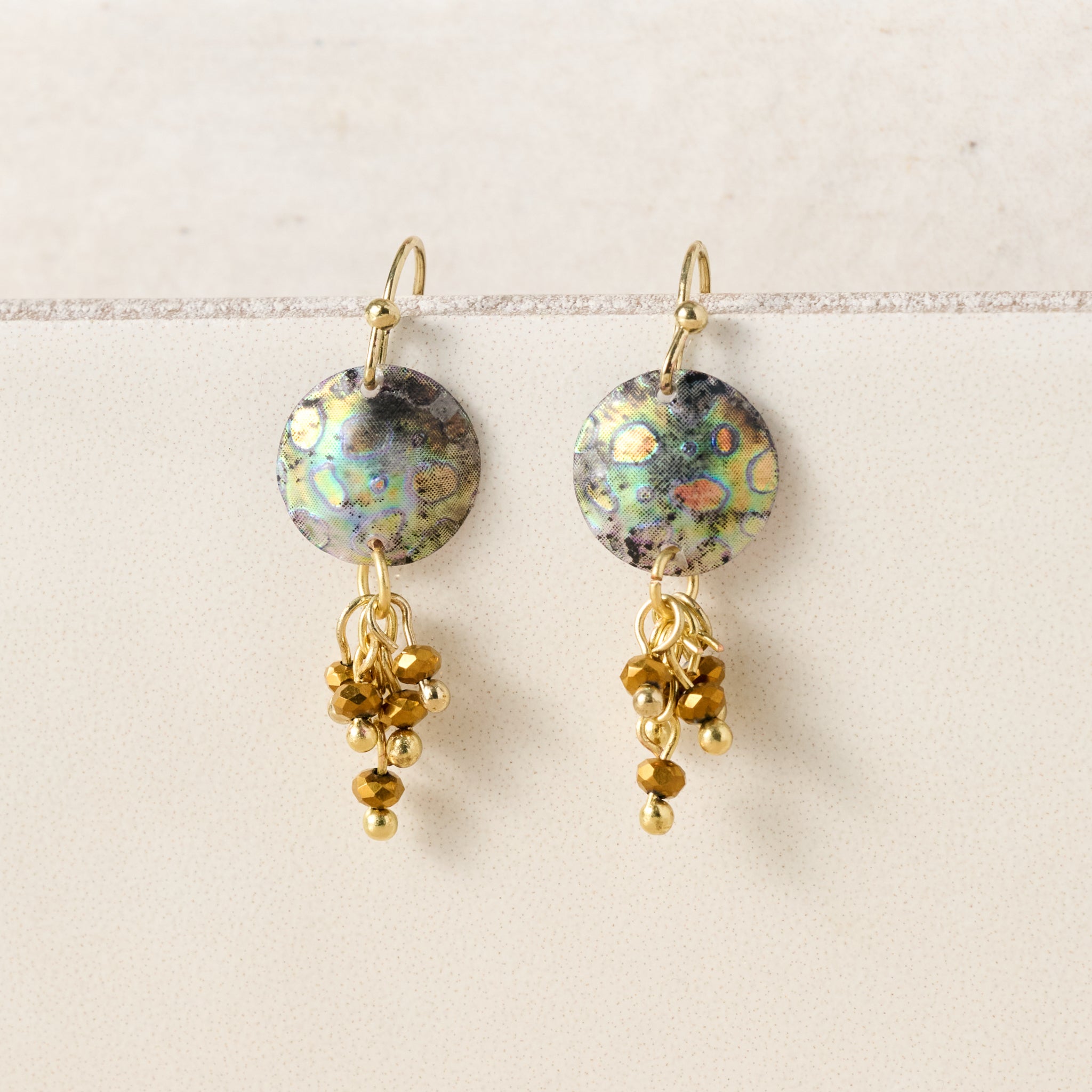 Thanda Sequin & Brass Bead Earrings