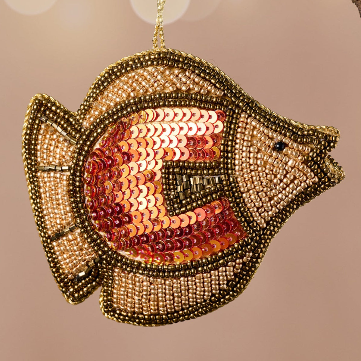 Chamak Beaded Fish Ornament