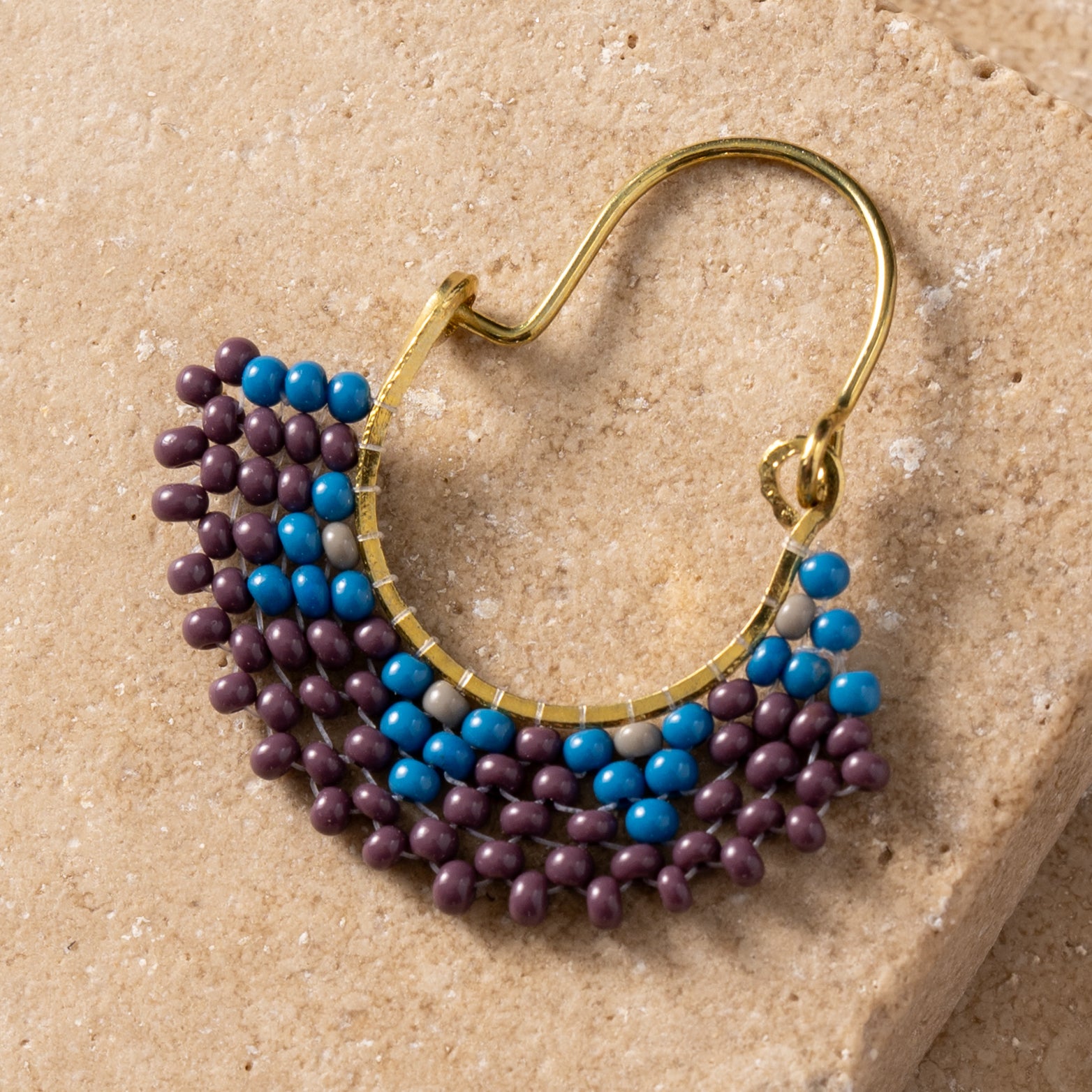 Keel Glass Bead Fringe Earrings